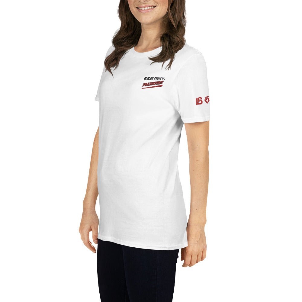 BS CITY Frankfurt Crew Member Premium Red "Lady T-Shirt - BLOODY-STREETS.DE Streetwear Herren und Damen Hoodies, T-Shirts, Pullis