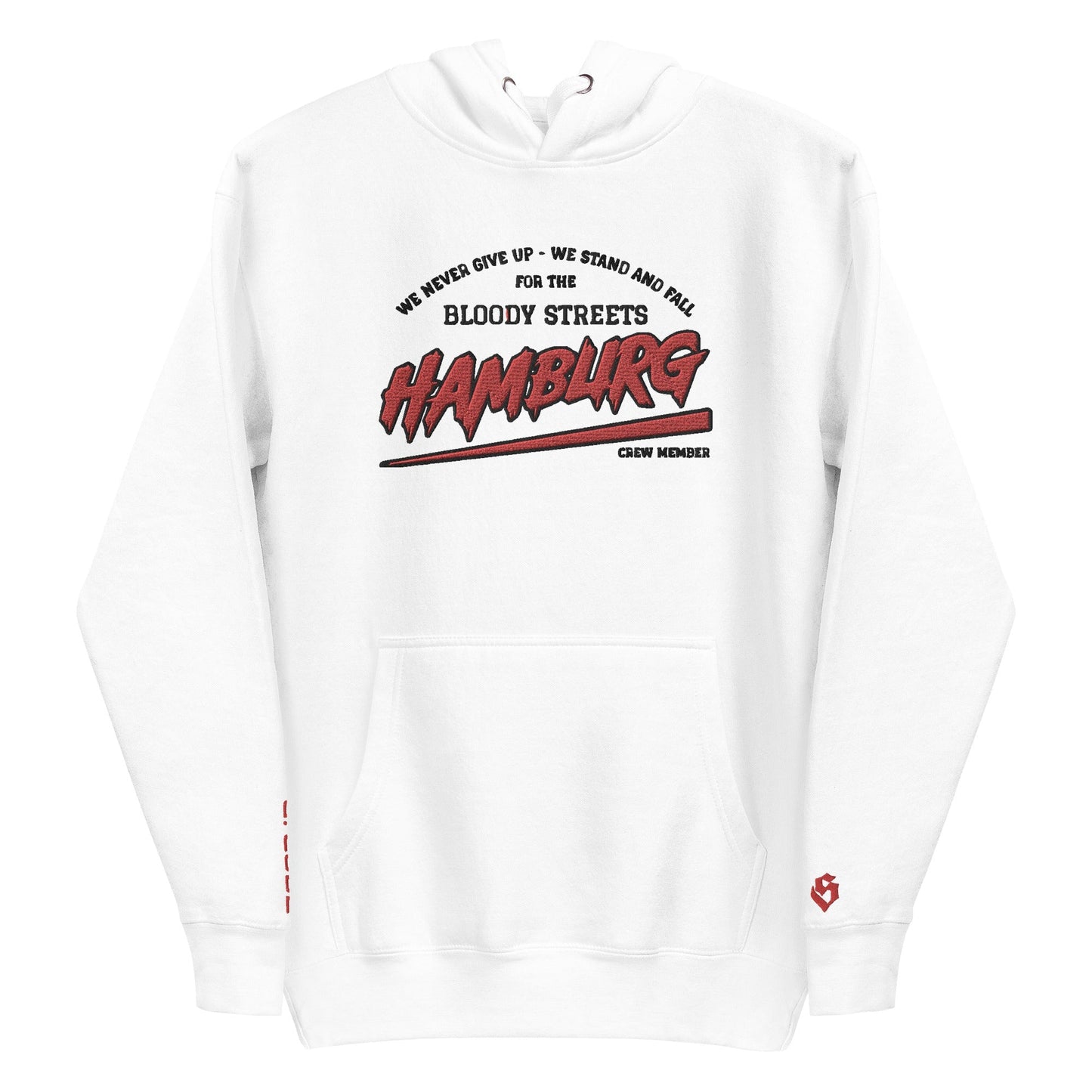 BS Hamburg Crew Member Premium Red "Lady" Hoodie - BLOODY-STREETS.DE Streetwear Herren und Damen Hoodies, T-Shirts, Pullis