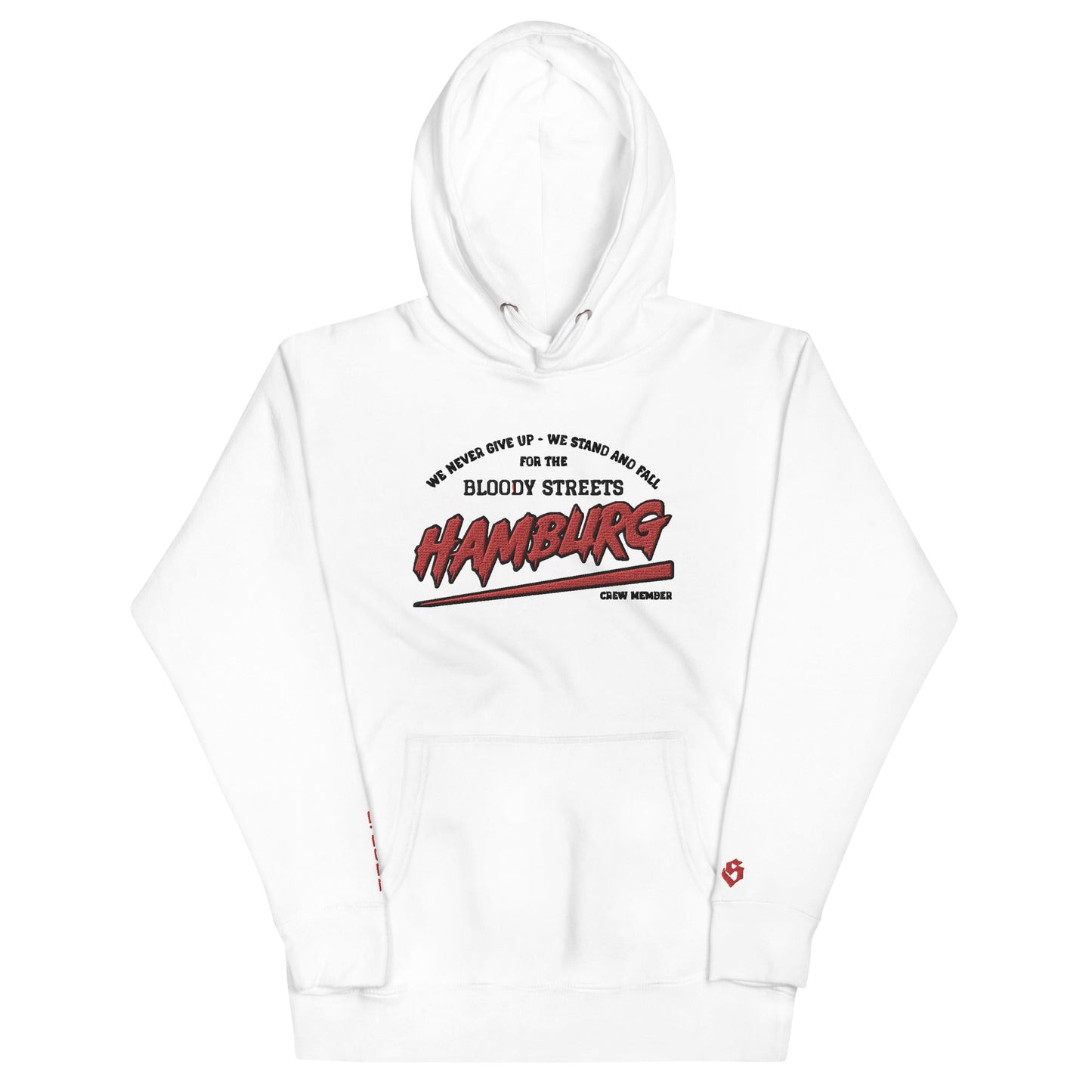 BS Hamburg Crew Member Premium Red "Lady" Hoodie - BLOODY-STREETS.DE Streetwear Herren und Damen Hoodies, T-Shirts, Pullis