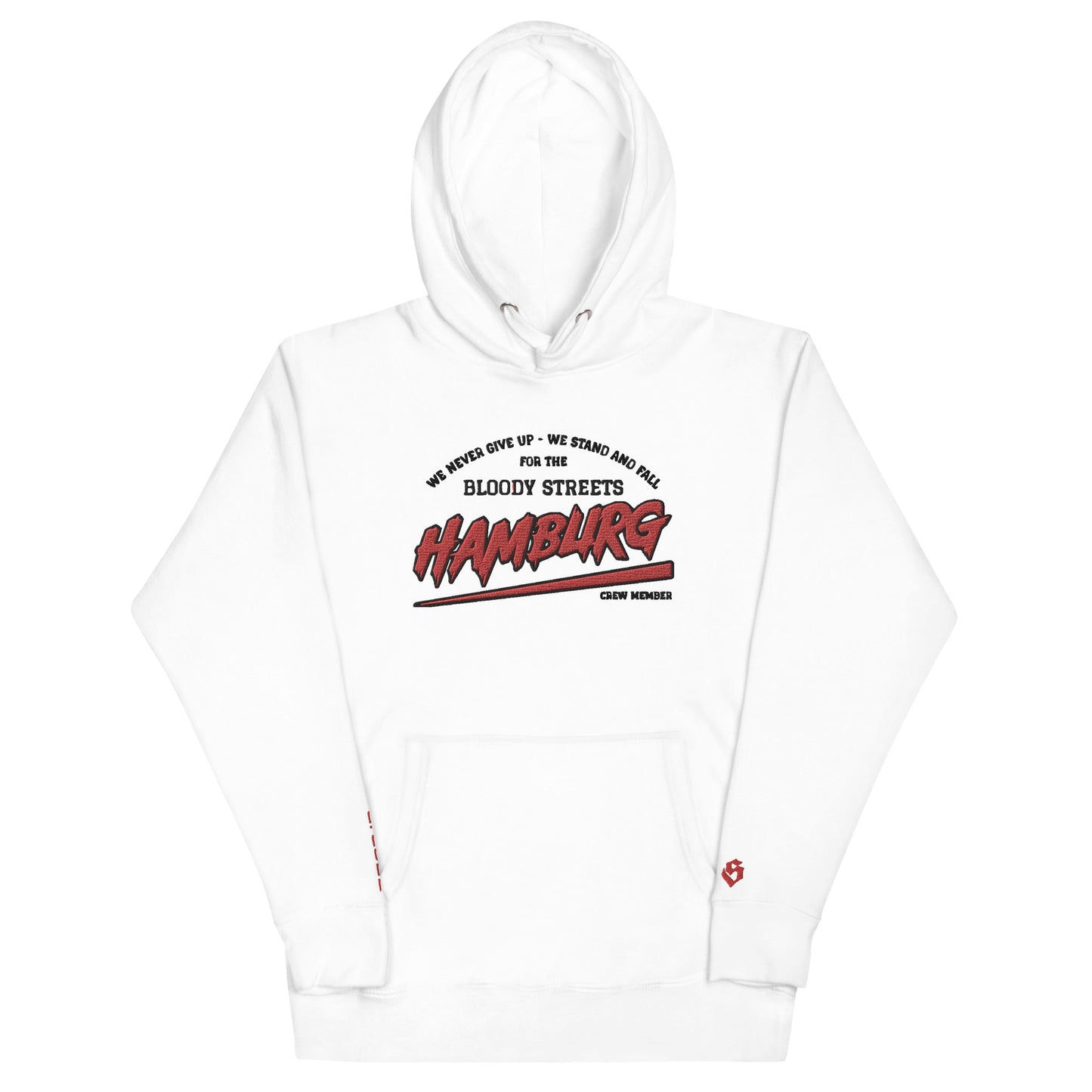 BS Hamburg Crew Member Premium Red "Lady" Hoodie - BLOODY-STREETS.DE Streetwear Herren und Damen Hoodies, T-Shirts, Pullis