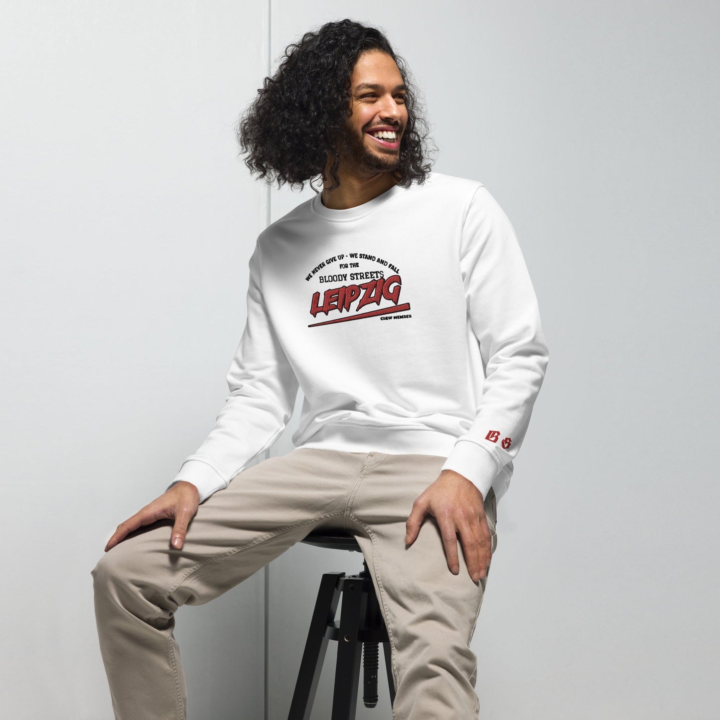 BS CITY Leipzig Crew Member Premium Red "G" Pullover - BLOODY-STREETS.DE Streetwear Herren und Damen Hoodies, T-Shirts, Pullis