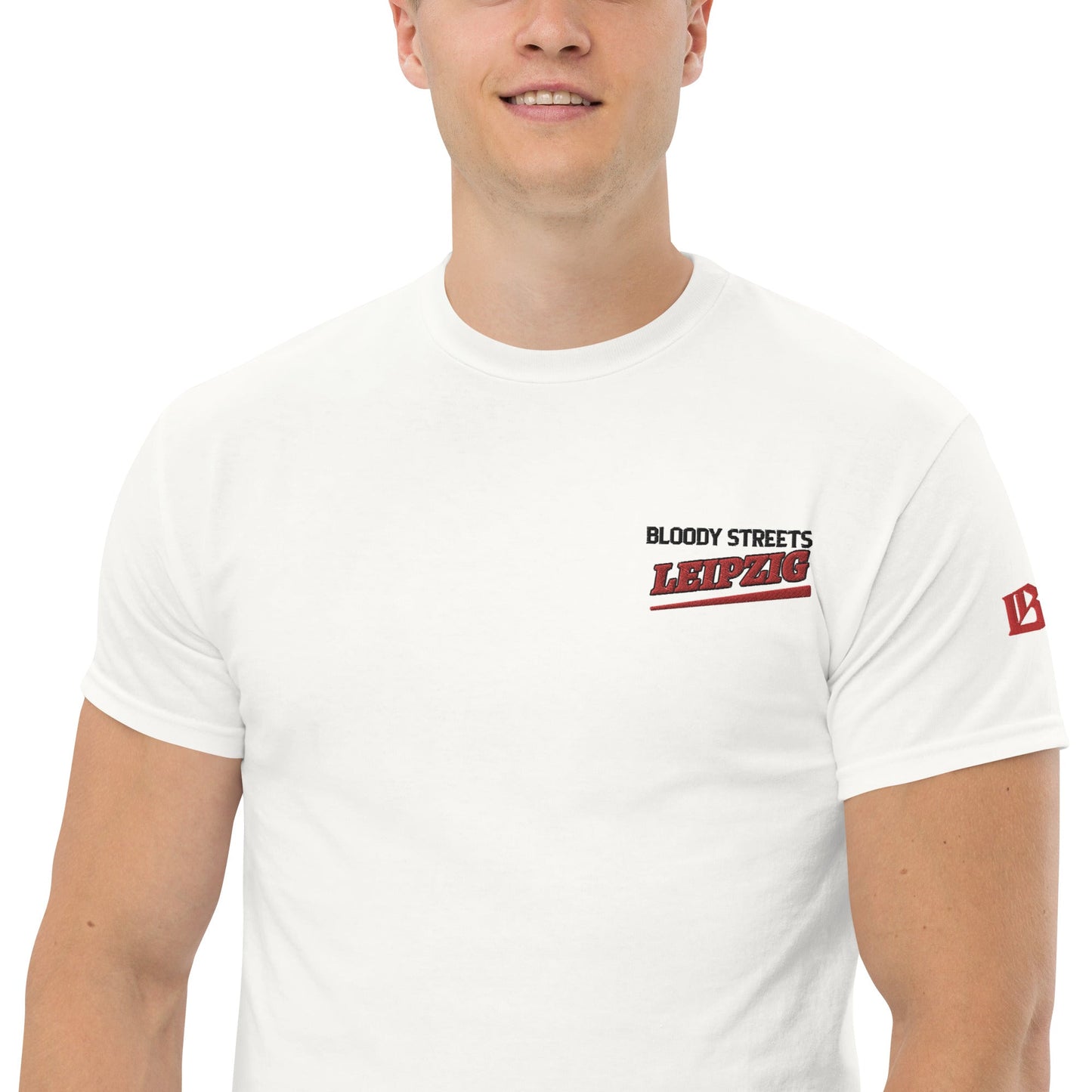 BS CITY Leipzig Crew Member Premium Red "G" T-Shirt - BLOODY-STREETS.DE Streetwear Herren und Damen Hoodies, T-Shirts, Pullis