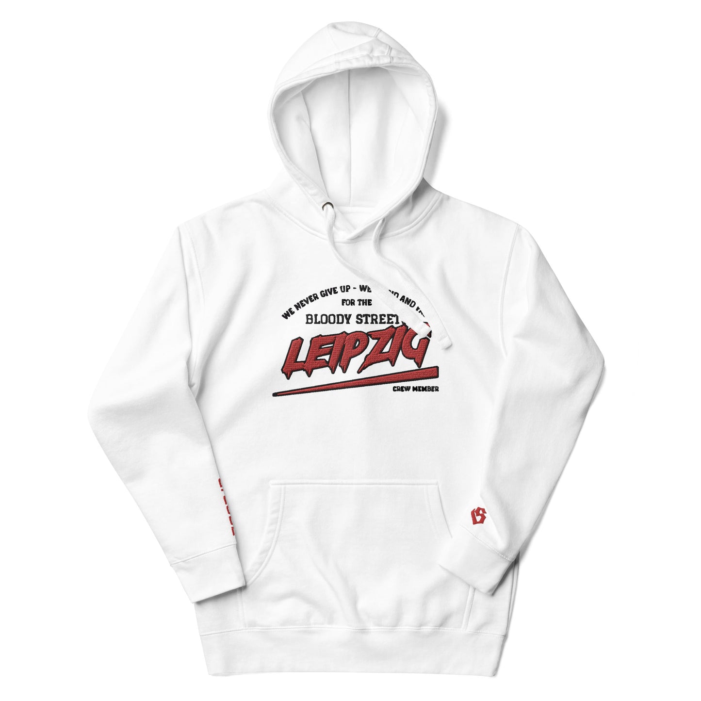 BS CITY Leipzig Crew Member Premium Red Lady Hoodie - BLOODY-STREETS.DE Streetwear Herren und Damen Hoodies, T-Shirts, Pullis