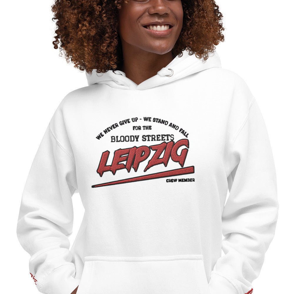 BS CITY Leipzig Crew Member Premium Red Lady Hoodie - BLOODY-STREETS.DE Streetwear Herren und Damen Hoodies, T-Shirts, Pullis