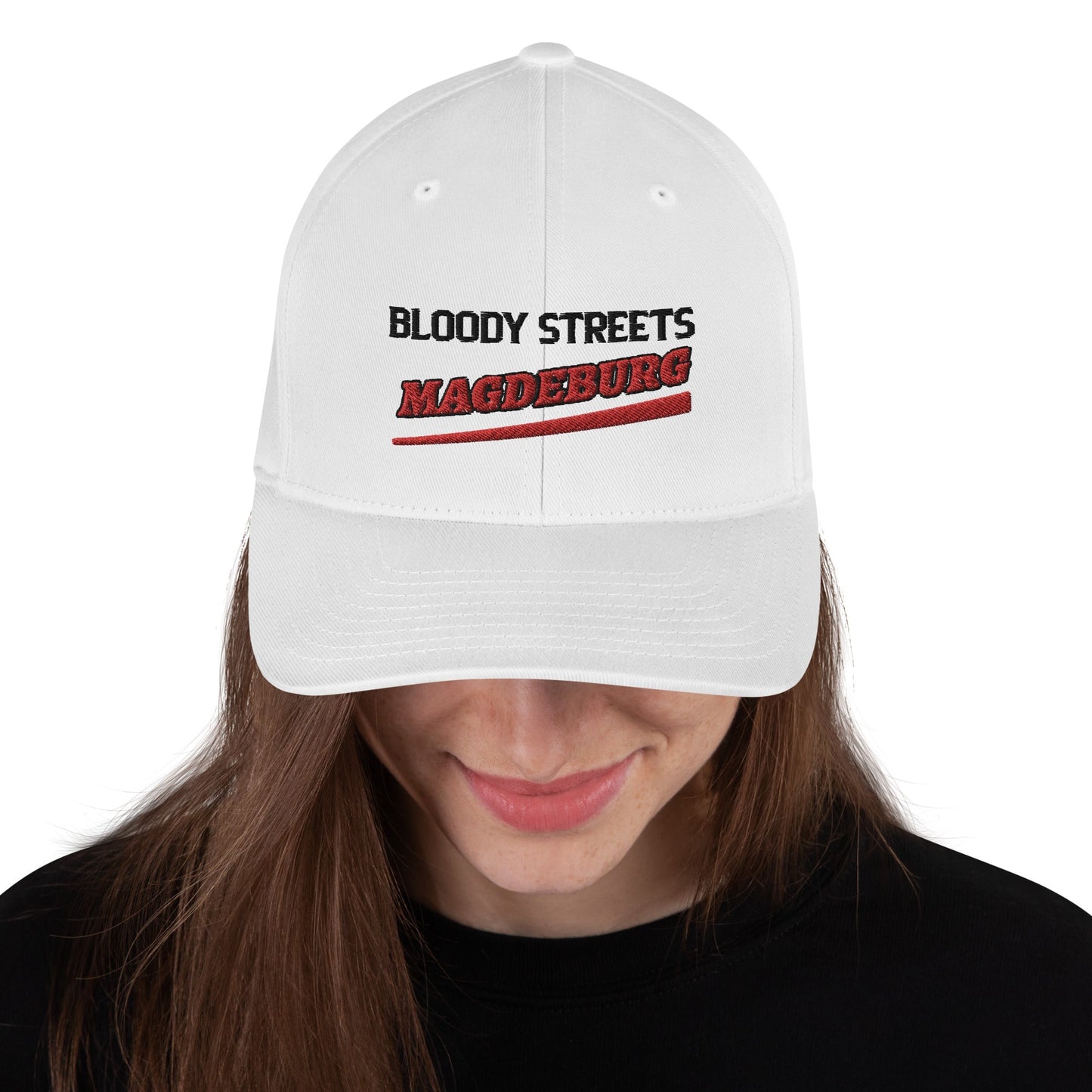 BS CITY Magdeburg Crew Member Premium Red DAD CAP - BLOODY-STREETS.DE Streetwear Herren und Damen Hoodies, T-Shirts, Pullis