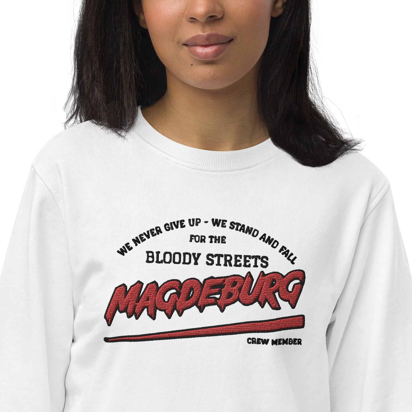 BS CITY Magdeburg Crew Member Premium Red "Lady" Pullover - BLOODY-STREETS.DE Streetwear Herren und Damen Hoodies, T-Shirts, Pullis