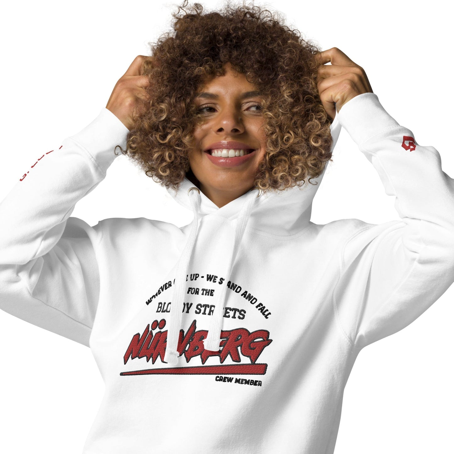 BS CITY Nürnberg Crew Member Premium Red Lady Hoodie - BLOODY-STREETS.DE Streetwear Herren und Damen Hoodies, T-Shirts, Pullis