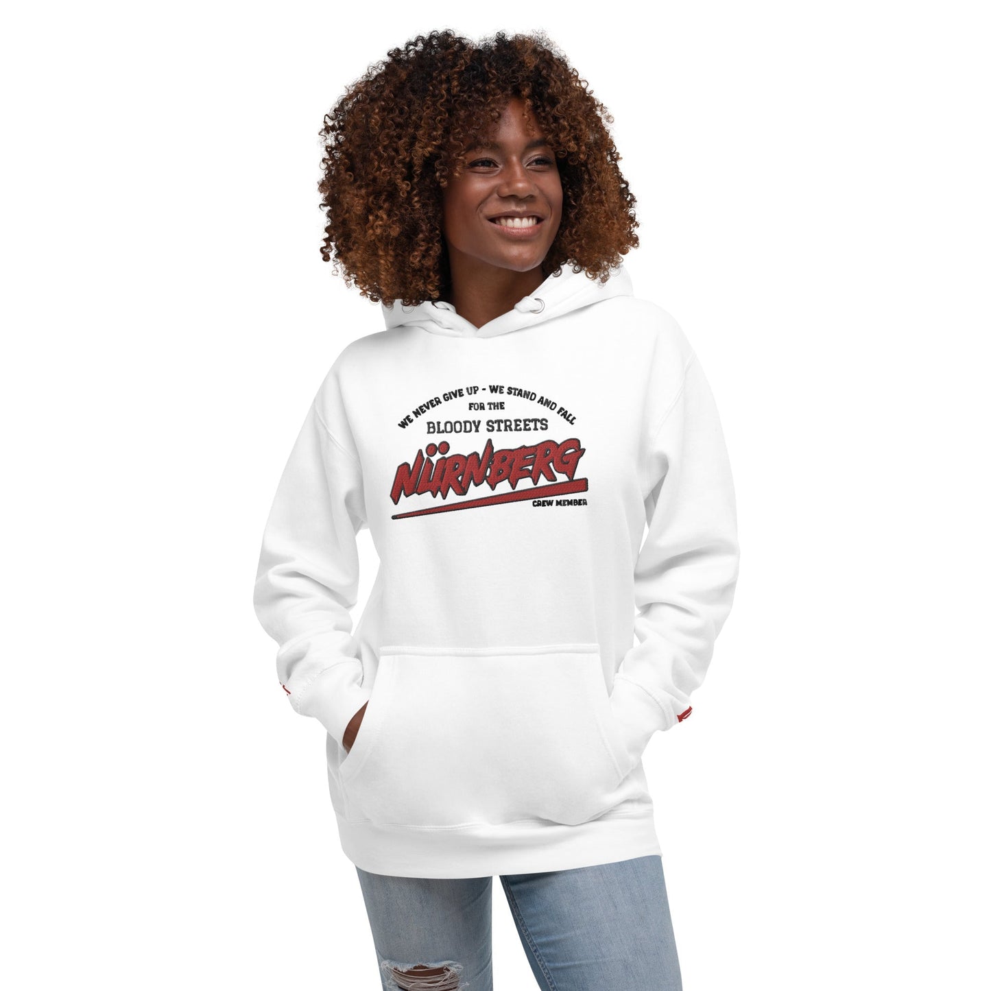 BS CITY Nürnberg Crew Member Premium Red Lady Hoodie - BLOODY-STREETS.DE Streetwear Herren und Damen Hoodies, T-Shirts, Pullis