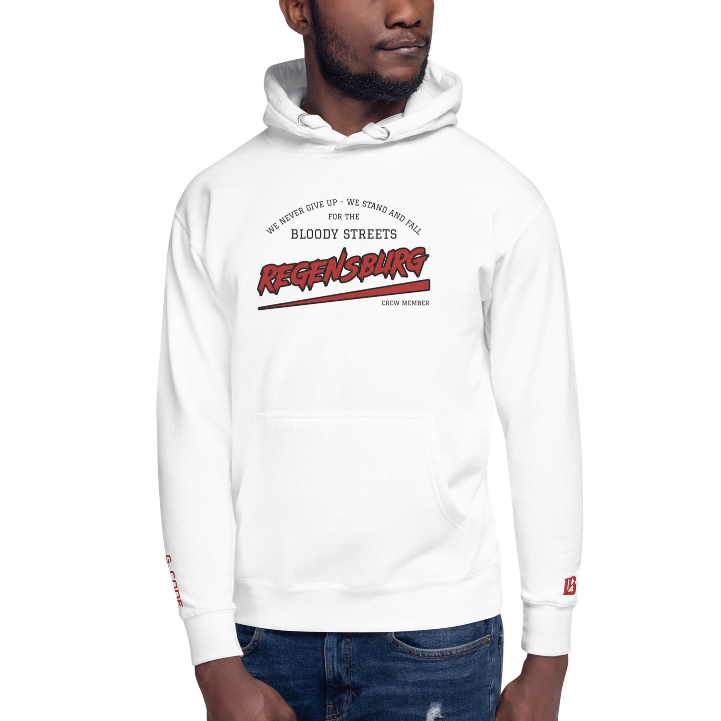 BS CITY Regensburg Crew Member Premium Red "G" Hoodie - BLOODY-STREETS.DE Streetwear Herren und Damen Hoodies, T-Shirts, Pullis