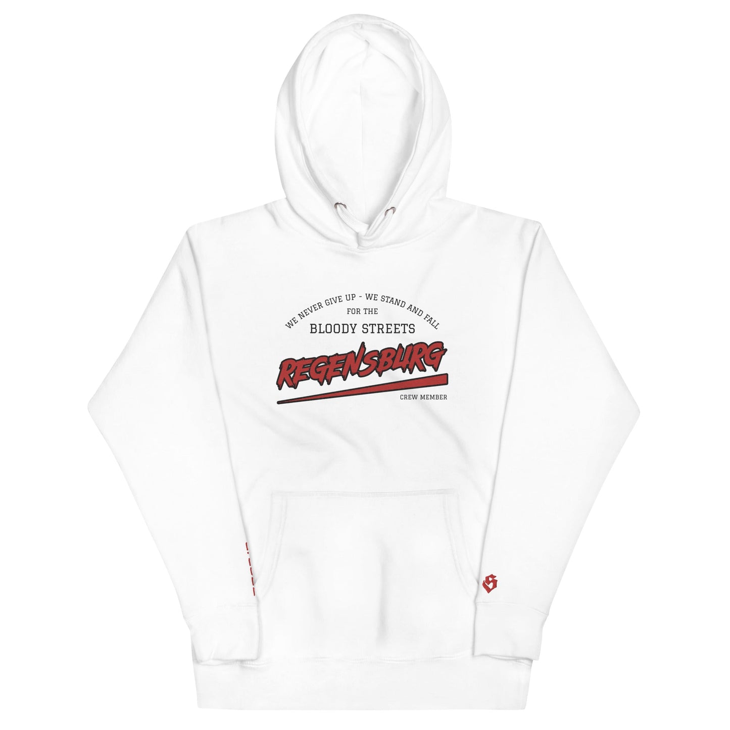 BS CITY Regensburg Crew Member Premium Red "G" Hoodie - BLOODY-STREETS.DE Streetwear Herren und Damen Hoodies, T-Shirts, Pullis