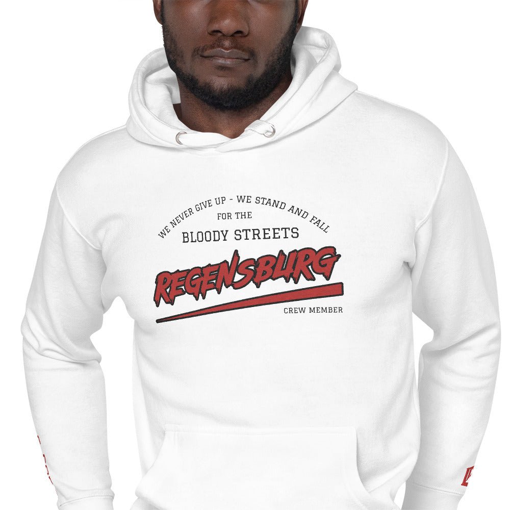 BS CITY Regensburg Crew Member Premium Red "G" Hoodie - BLOODY-STREETS.DE Streetwear Herren und Damen Hoodies, T-Shirts, Pullis