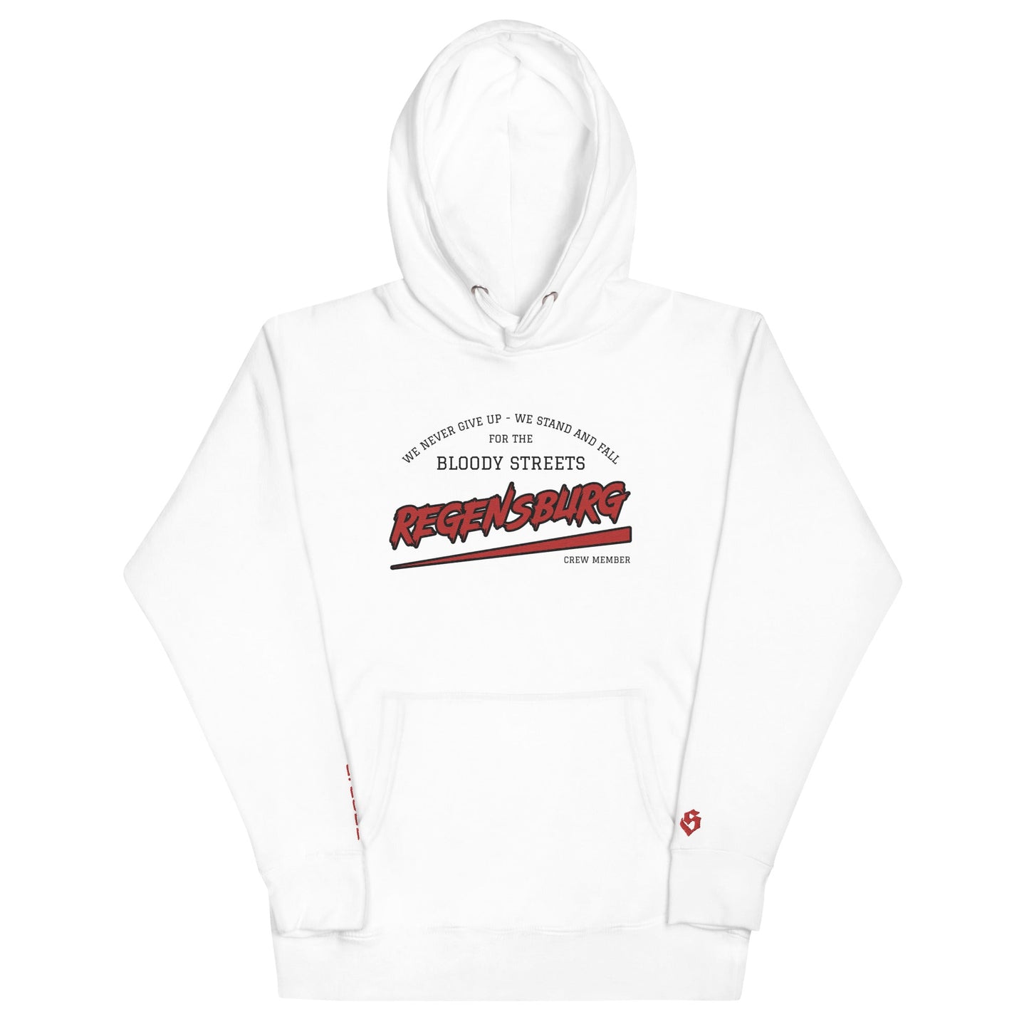 BS CITY Regensburg Crew Member Premium Red "G" Hoodie - BLOODY-STREETS.DE Streetwear Herren und Damen Hoodies, T-Shirts, Pullis