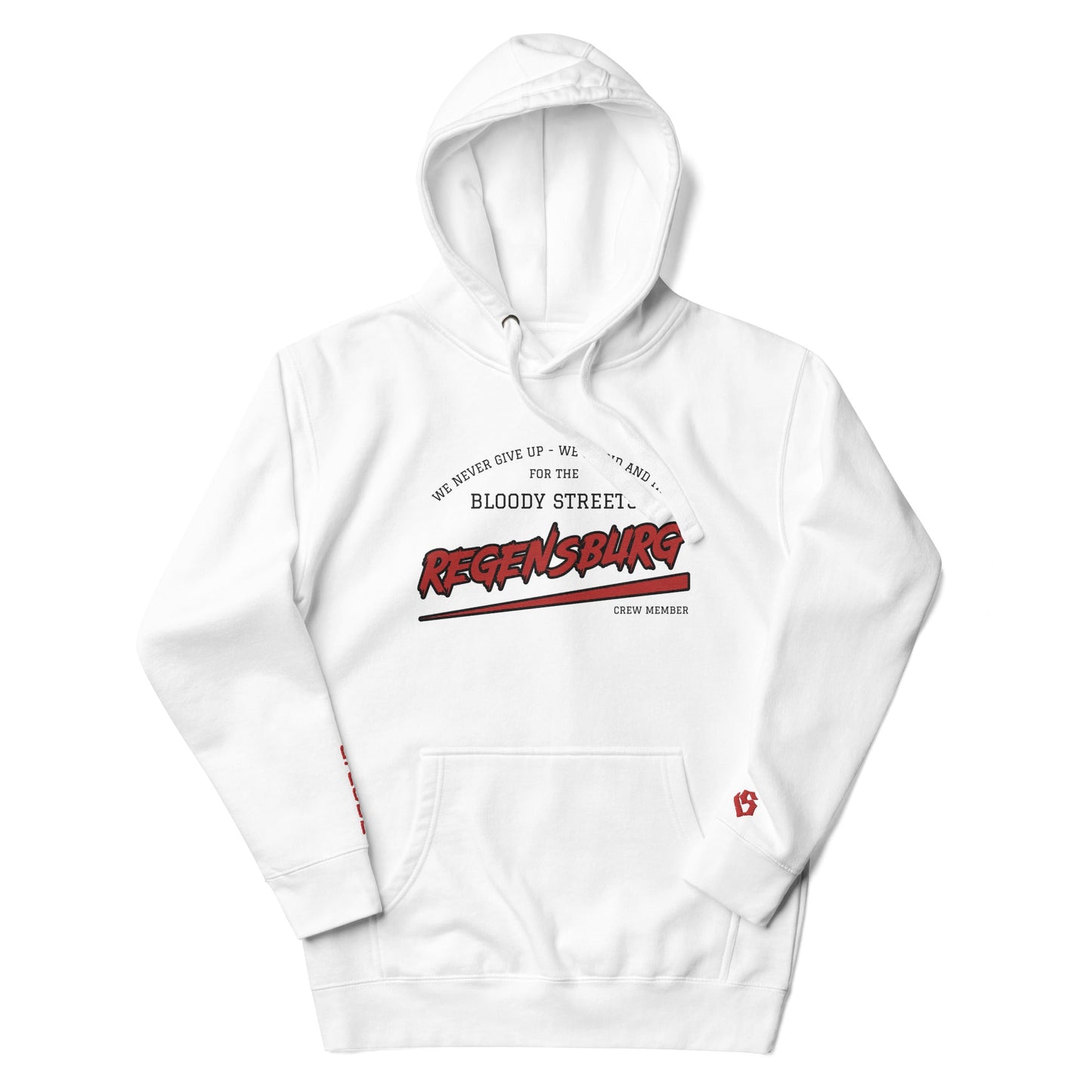 BS CITY Regensburg Crew Member Premium Red "G" Hoodie - BLOODY-STREETS.DE Streetwear Herren und Damen Hoodies, T-Shirts, Pullis