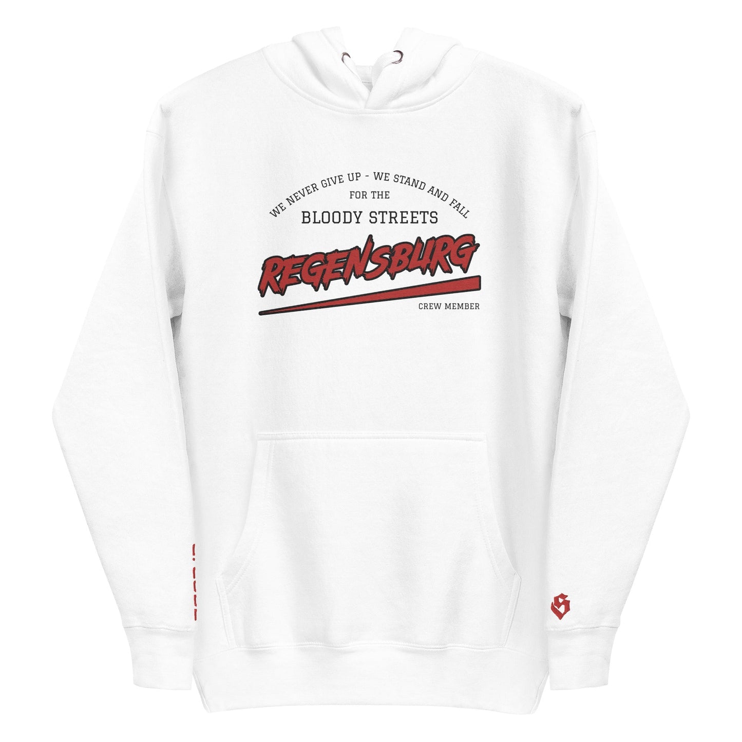 BS CITY Regensburg Crew Member Premium Red "G" Hoodie - BLOODY-STREETS.DE Streetwear Herren und Damen Hoodies, T-Shirts, Pullis