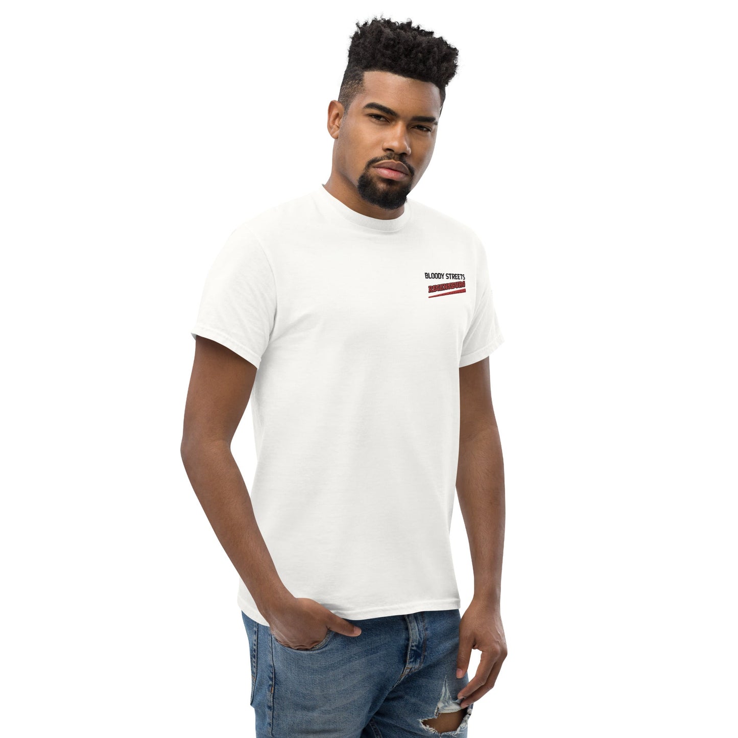 BS CITY Regensburg Crew Member Premium Red "G" T-Shirt - BLOODY-STREETS.DE Streetwear Herren und Damen Hoodies, T-Shirts, Pullis