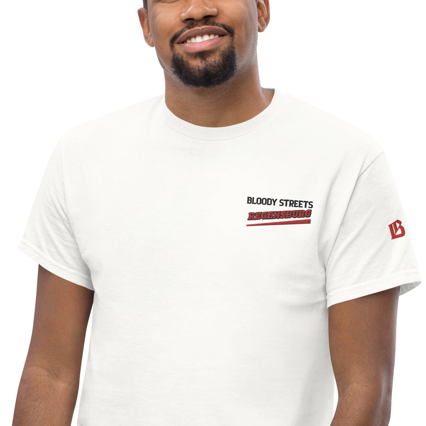 BS CITY Regensburg Crew Member Premium Red "G" T-Shirt - BLOODY-STREETS.DE Streetwear Herren und Damen Hoodies, T-Shirts, Pullis