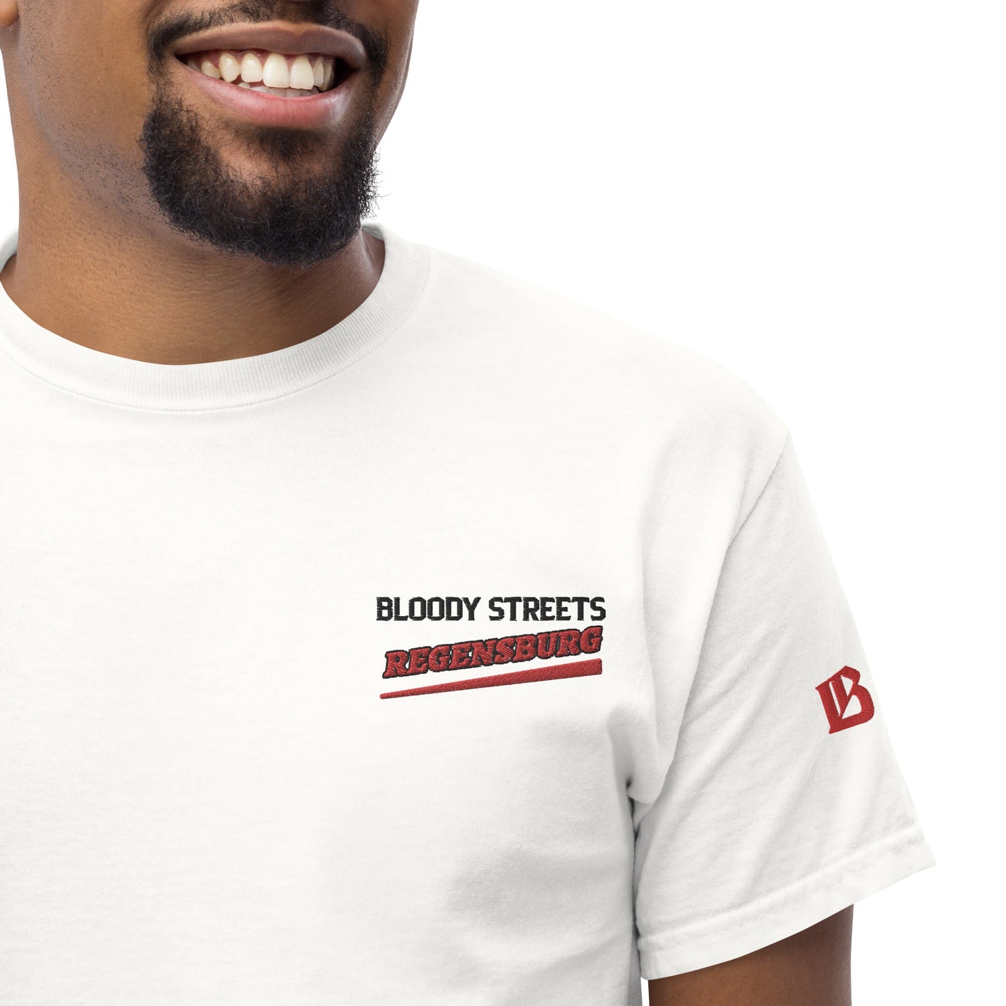 BS CITY Regensburg Crew Member Premium Red "G" T-Shirt - BLOODY-STREETS.DE Streetwear Herren und Damen Hoodies, T-Shirts, Pullis