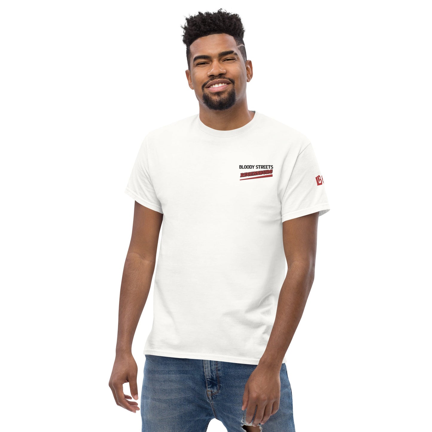 BS CITY Regensburg Crew Member Premium Red "G" T-Shirt - BLOODY-STREETS.DE Streetwear Herren und Damen Hoodies, T-Shirts, Pullis