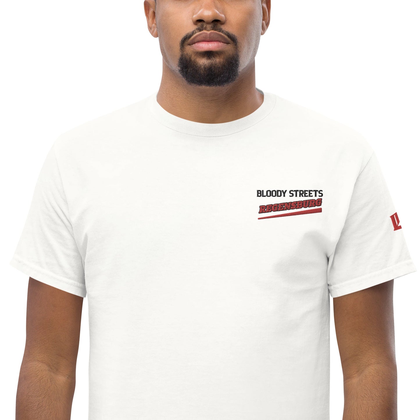 BS CITY Regensburg Crew Member Premium Red "G" T-Shirt - BLOODY-STREETS.DE Streetwear Herren und Damen Hoodies, T-Shirts, Pullis