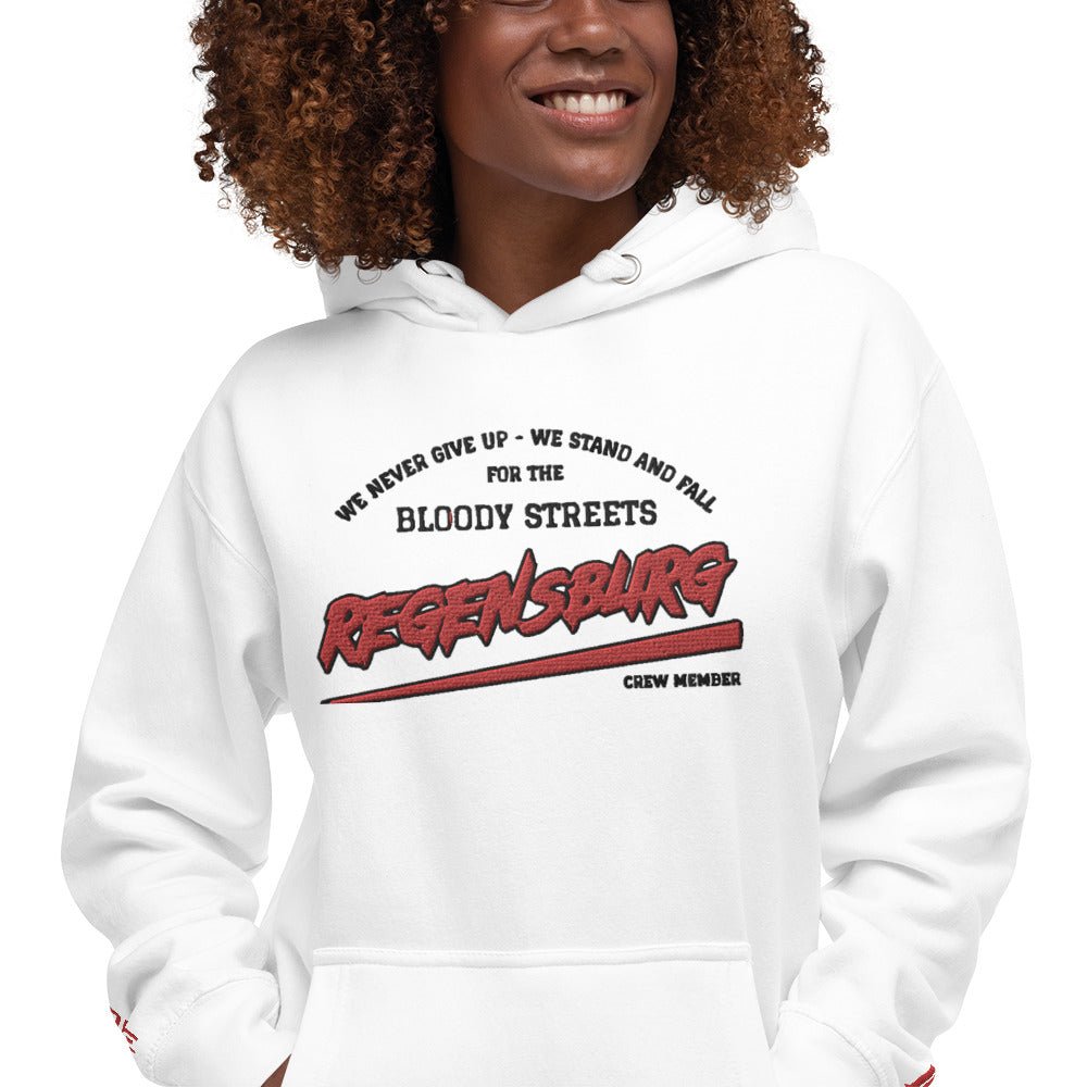 BS CITY Regensburg Crew Member Premium Red Lady Hoodie - BLOODY-STREETS.DE Streetwear Herren und Damen Hoodies, T-Shirts, Pullis