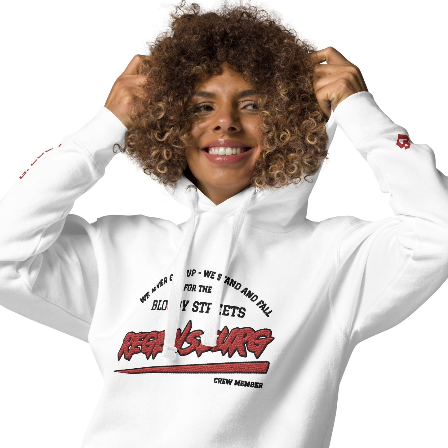 BS CITY Regensburg Crew Member Premium Red Lady Hoodie - BLOODY-STREETS.DE Streetwear Herren und Damen Hoodies, T-Shirts, Pullis
