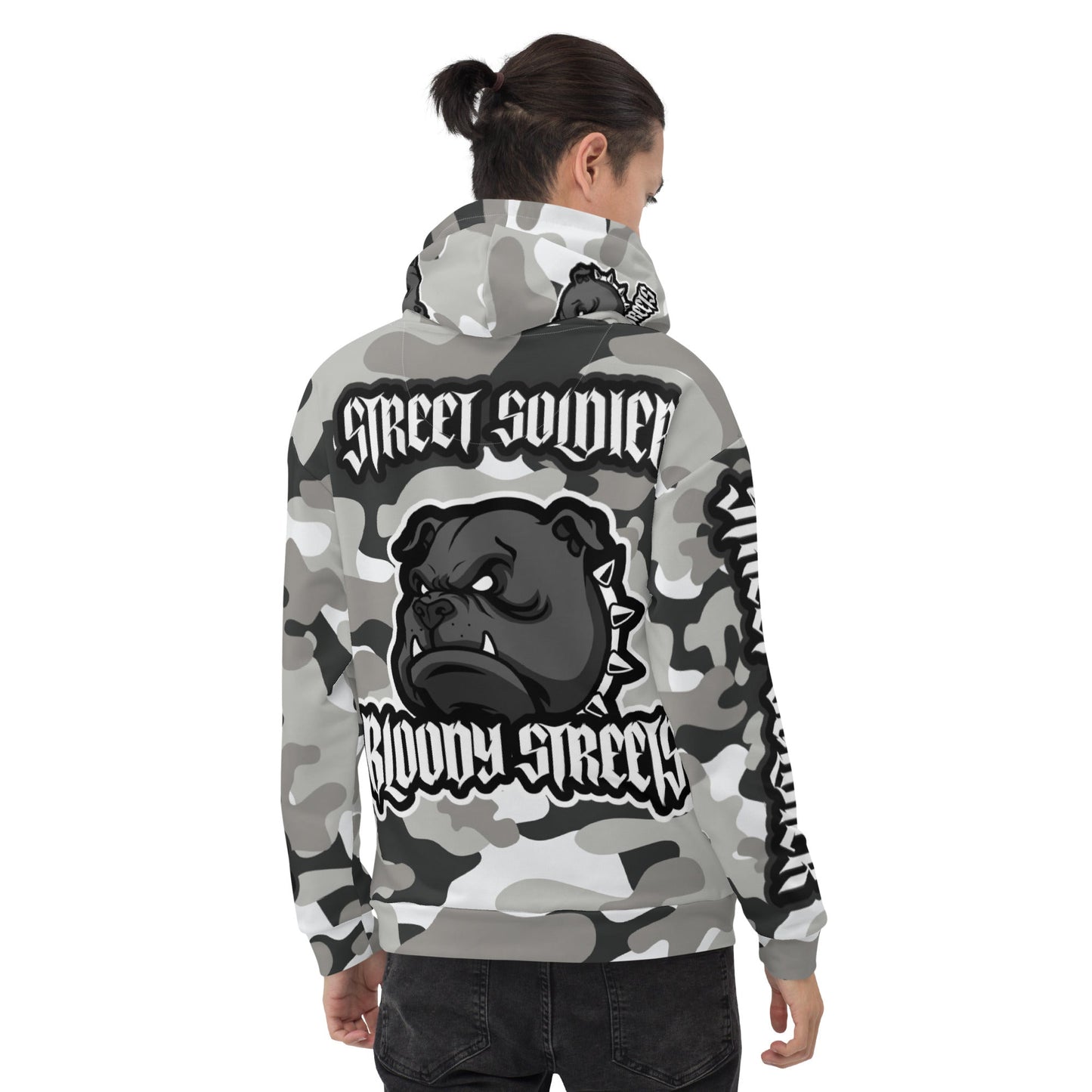 CAMOUFLAGE Bull Dog "Street Soldier" Unisex Hoodie - BLOODY-STREETS.DE Streetwear Herren und Damen Hoodies, T-Shirts, Pullis