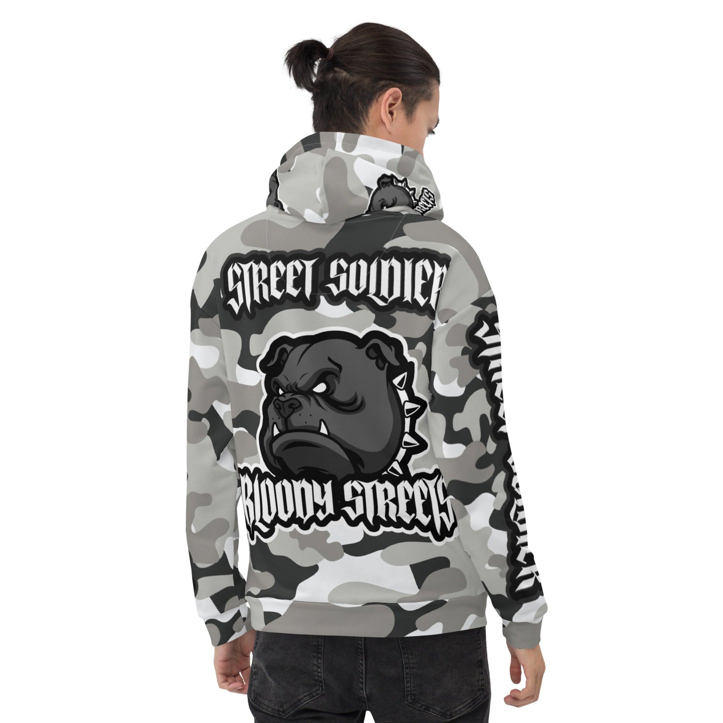 CAMOUFLAGE Bull Dog "Street Soldier" Unisex Hoodie - BLOODY-STREETS.DE Streetwear Herren und Damen Hoodies, T-Shirts, Pullis