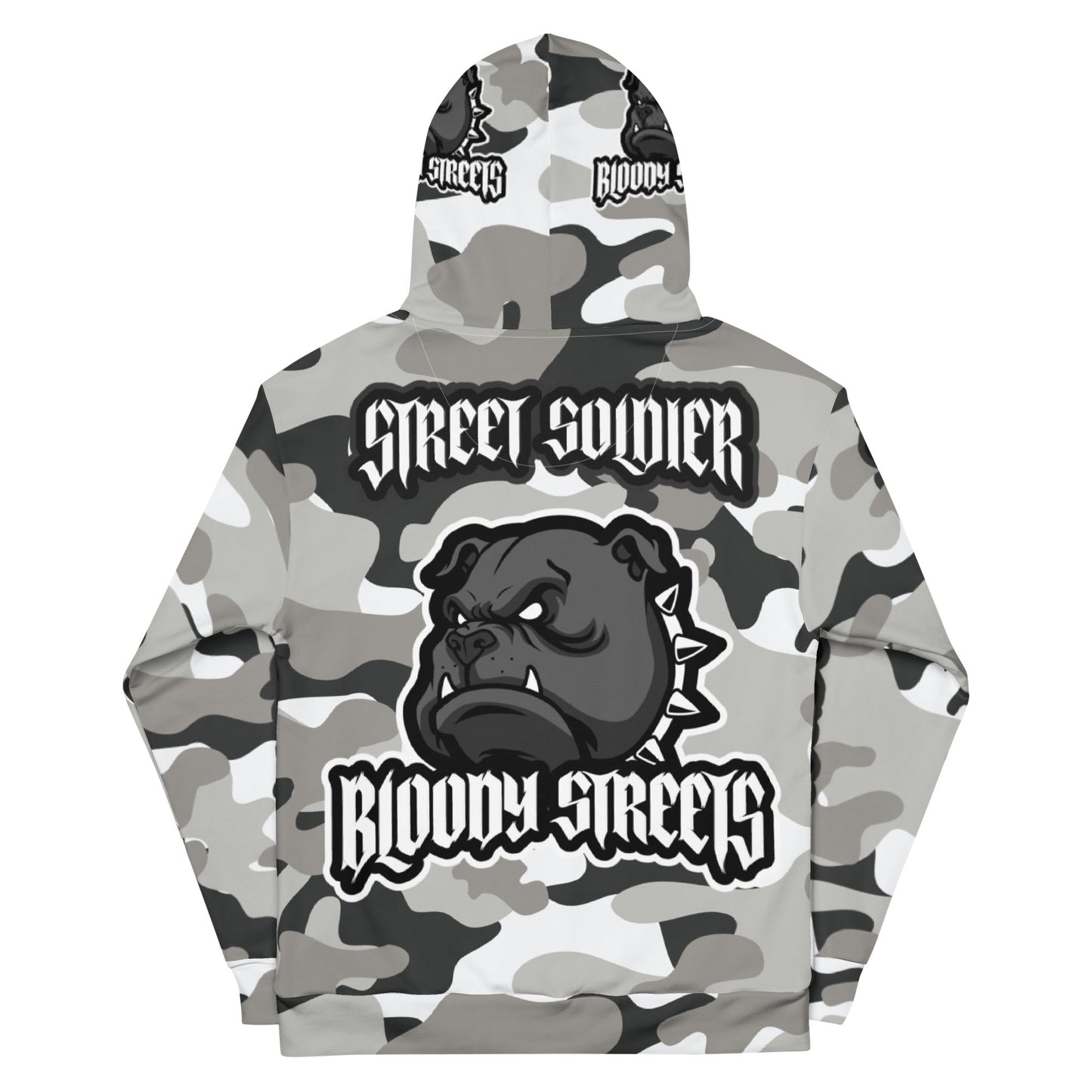 CAMOUFLAGE Bull Dog "Street Soldier" Unisex Hoodie - BLOODY-STREETS.DE Streetwear Herren und Damen Hoodies, T-Shirts, Pullis