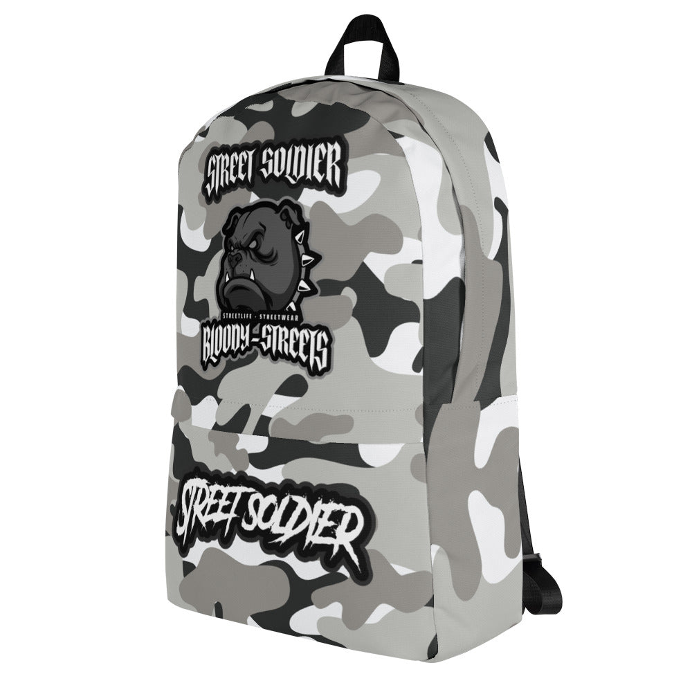 CAMOUFLAGE "Street Soldier" Bull Dog Backpack - BLOODY-STREETS.DE Streetwear Herren und Damen Hoodies, T-Shirts, Pullis