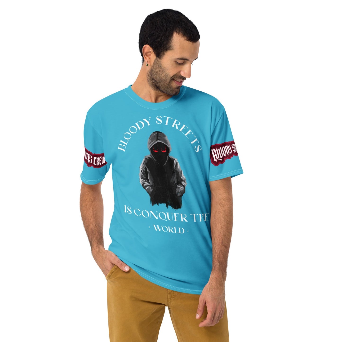 CONQUER THE WORLD Herren-T-Shirt BLAU - BLOODY-STREETS.DE Streetwear Herren und Damen Hoodies, T-Shirts, Pullis