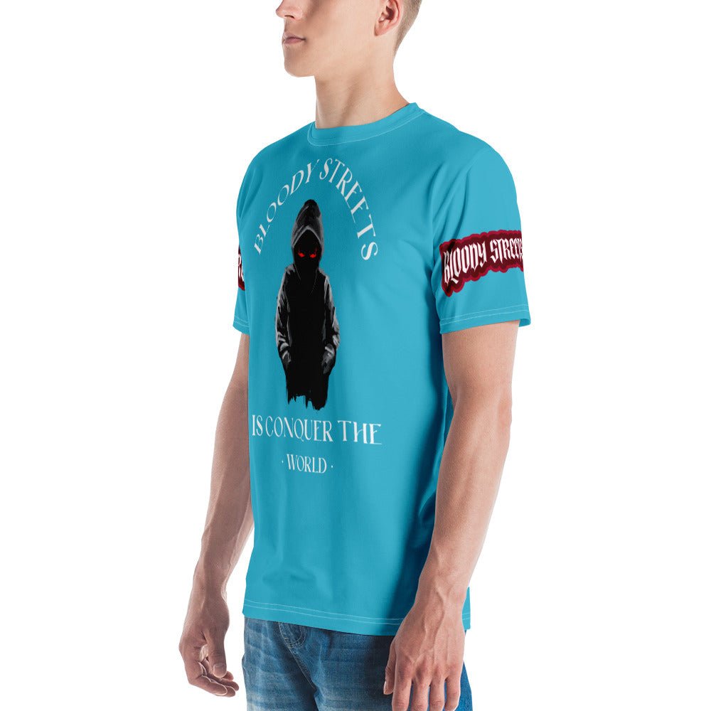 CONQUER THE WORLD Herren-T-Shirt BLAU - BLOODY-STREETS.DE Streetwear Herren und Damen Hoodies, T-Shirts, Pullis