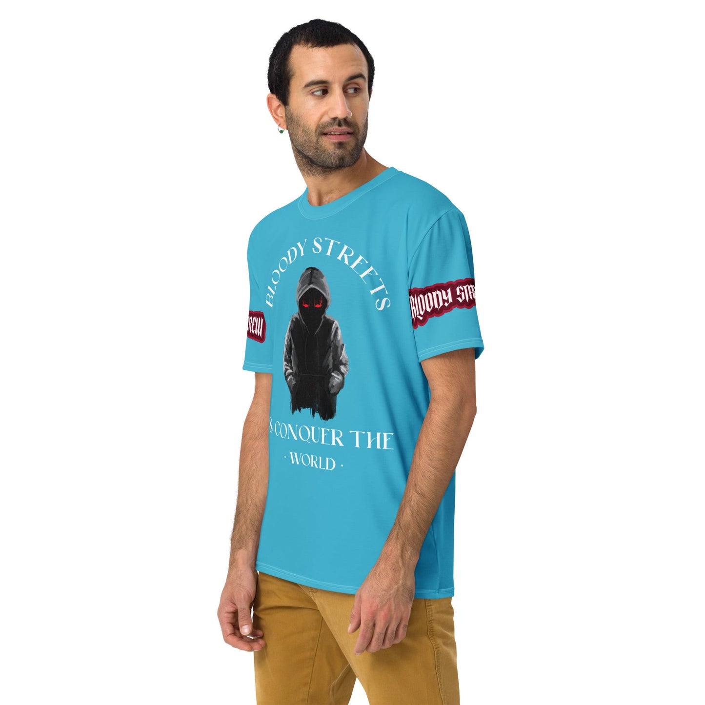 CONQUER THE WORLD Herren-T-Shirt BLAU - BLOODY-STREETS.DE Streetwear Herren und Damen Hoodies, T-Shirts, Pullis