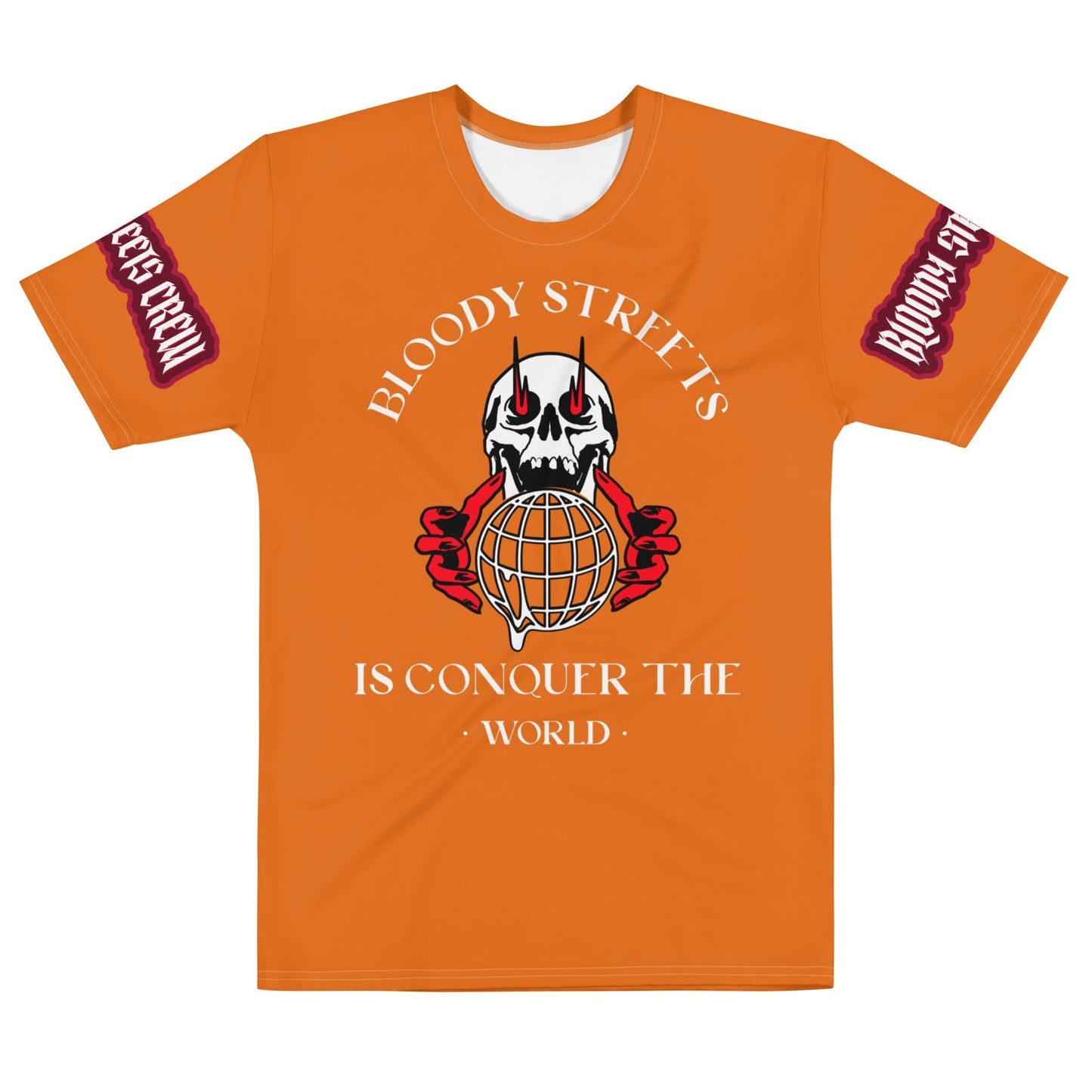 Conquer The World - Streetwear T-Shirt Herren ORANGE V2 - BLOODY-STREETS.DE Streetwear Herren und Damen Hoodies, T-Shirts, Pullis
