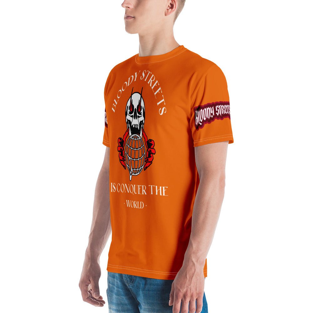Conquer The World - Streetwear T-Shirt Herren ORANGE V2 - BLOODY-STREETS.DE Streetwear Herren und Damen Hoodies, T-Shirts, Pullis
