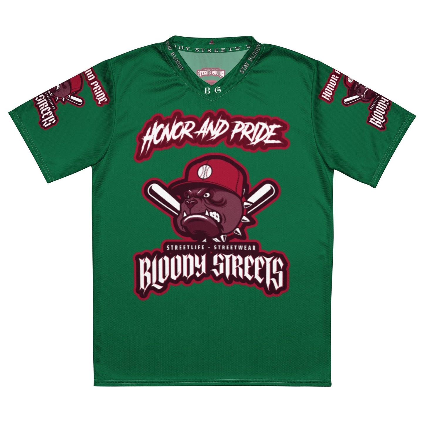 Honor and Pride Shirt Green Recyceltes -Trikot - BLOODY-STREETS.DE Streetwear Herren und Damen Hoodies, T-Shirts, Pullis