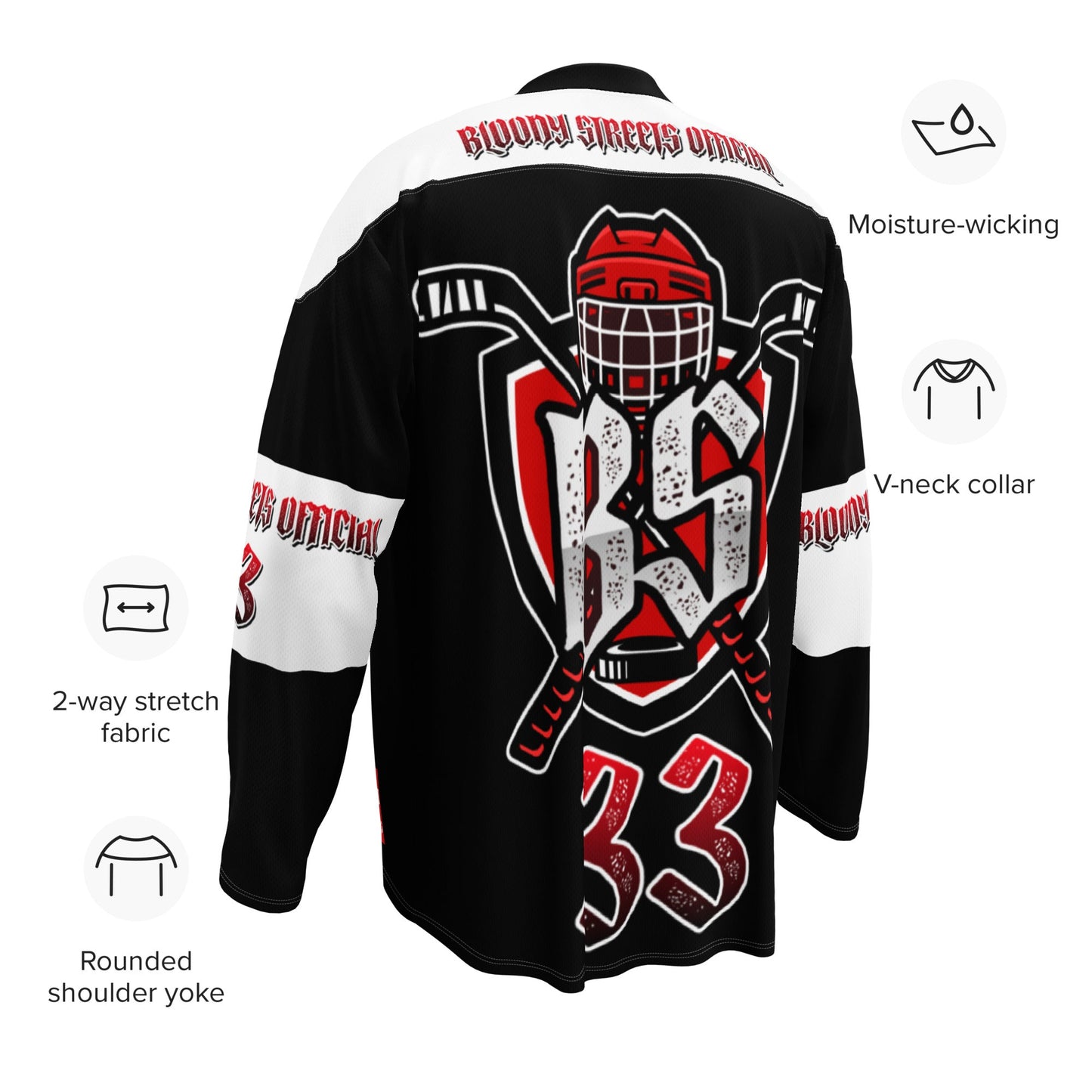 Bloody Streets Hockey Trikot - BLOODY-STREETS.DE Streetwear Herren und Damen Hoodies, T-Shirts, Pullis