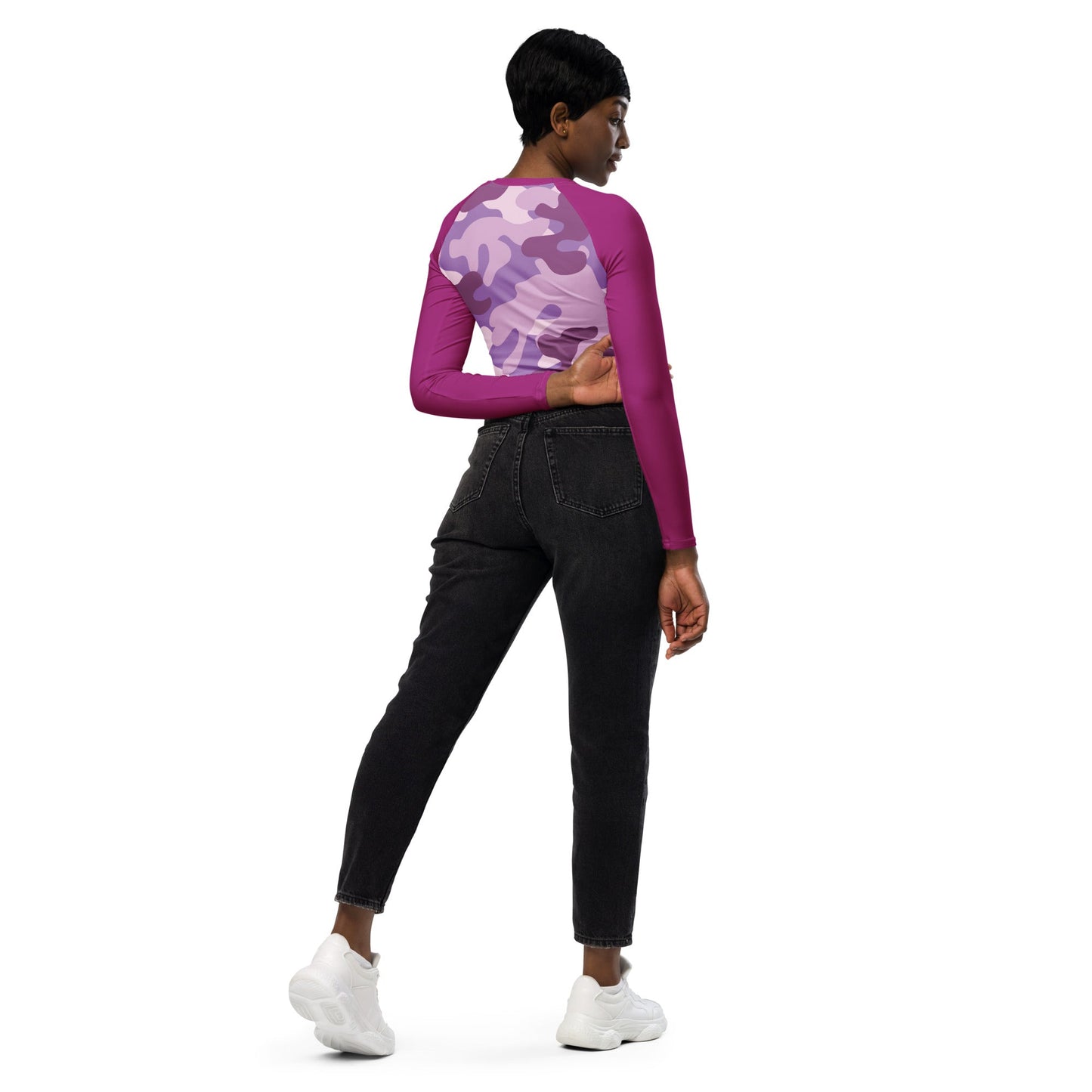 Recyceltes Langarm Crop Top Military Purple - BLOODY-STREETS.DE Streetwear Herren und Damen Hoodies, T-Shirts, Pullis