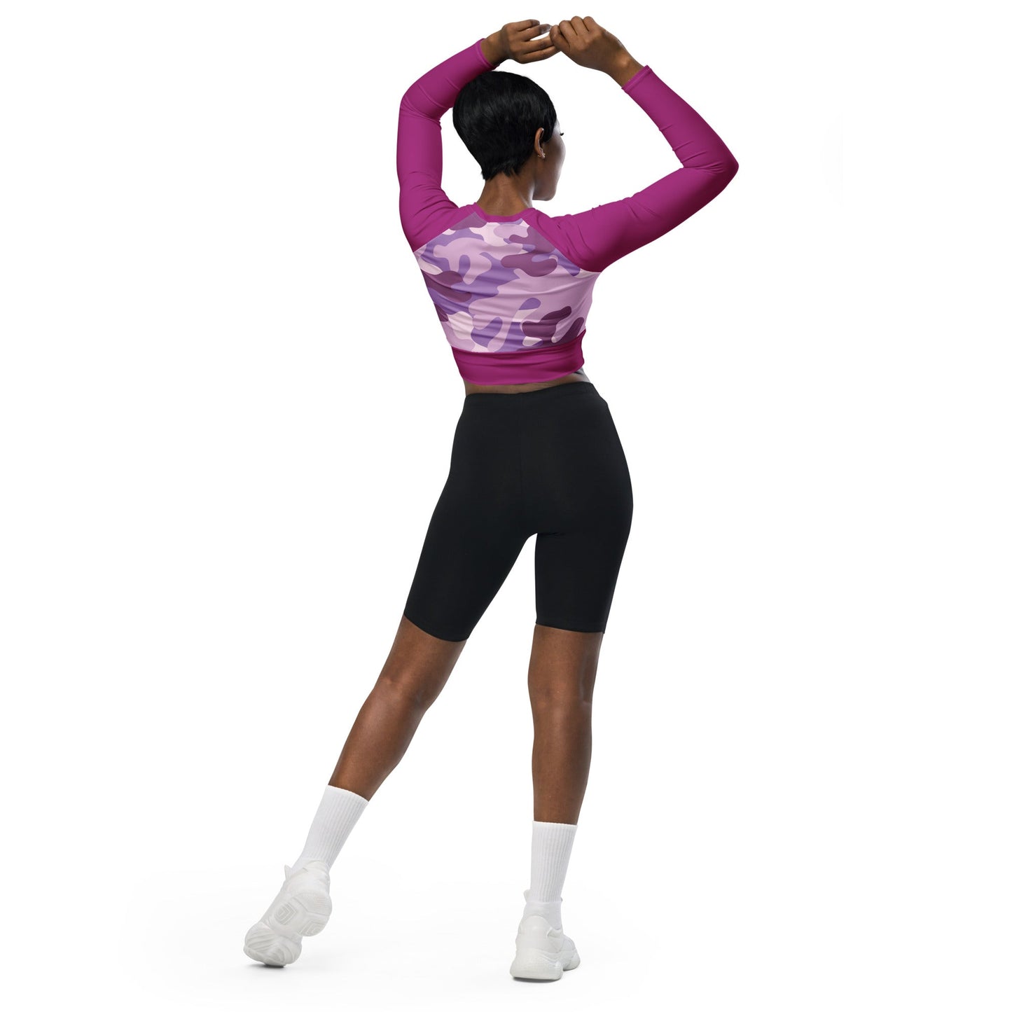 Recyceltes Langarm Crop Top Military Purple - BLOODY-STREETS.DE Streetwear Herren und Damen Hoodies, T-Shirts, Pullis