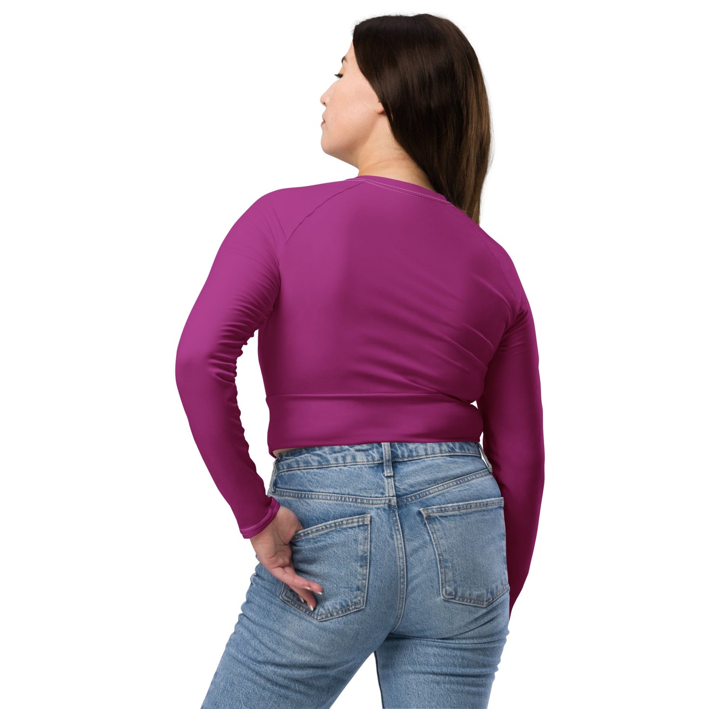 Recyceltes Langarm Crop Top Purple - BLOODY-STREETS.DE Streetwear Herren und Damen Hoodies, T-Shirts, Pullis