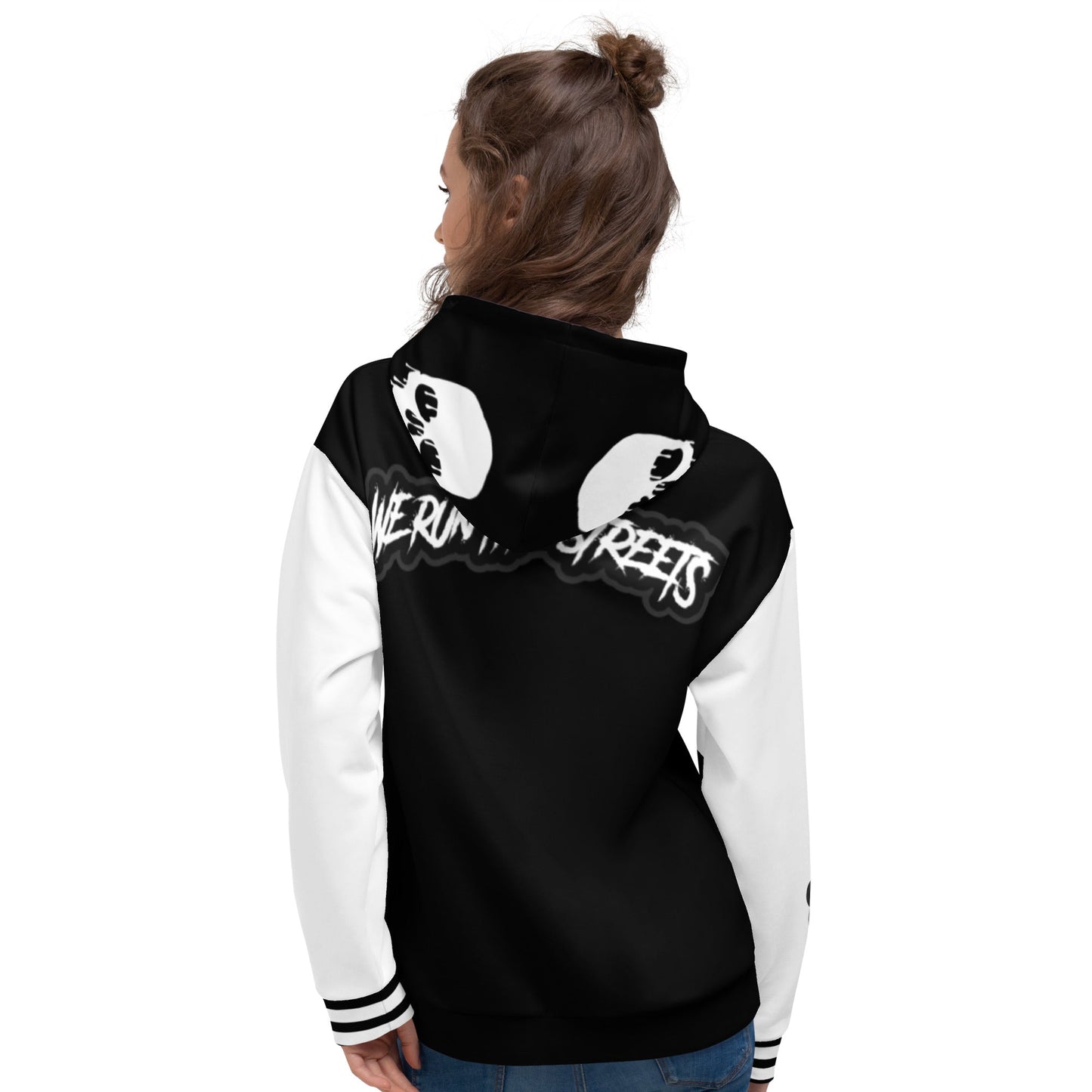 We run the Streets Schwarz - Weiß Hoodie - BLOODY-STREETS.DE Streetwear Herren und Damen Hoodies, T-Shirts, Pullis