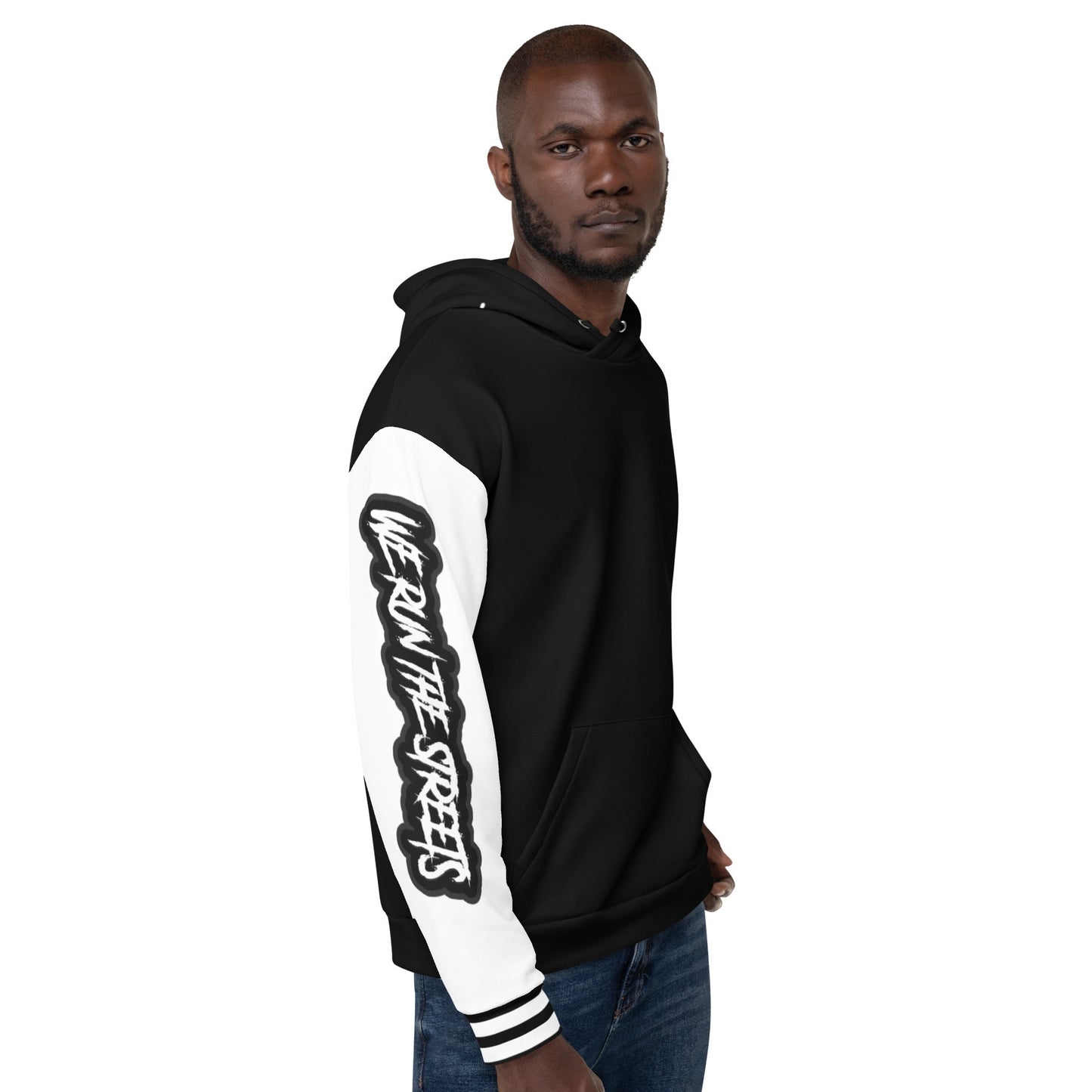 We run the Streets Schwarz - Weiß Hoodie - BLOODY-STREETS.DE Streetwear Herren und Damen Hoodies, T-Shirts, Pullis
