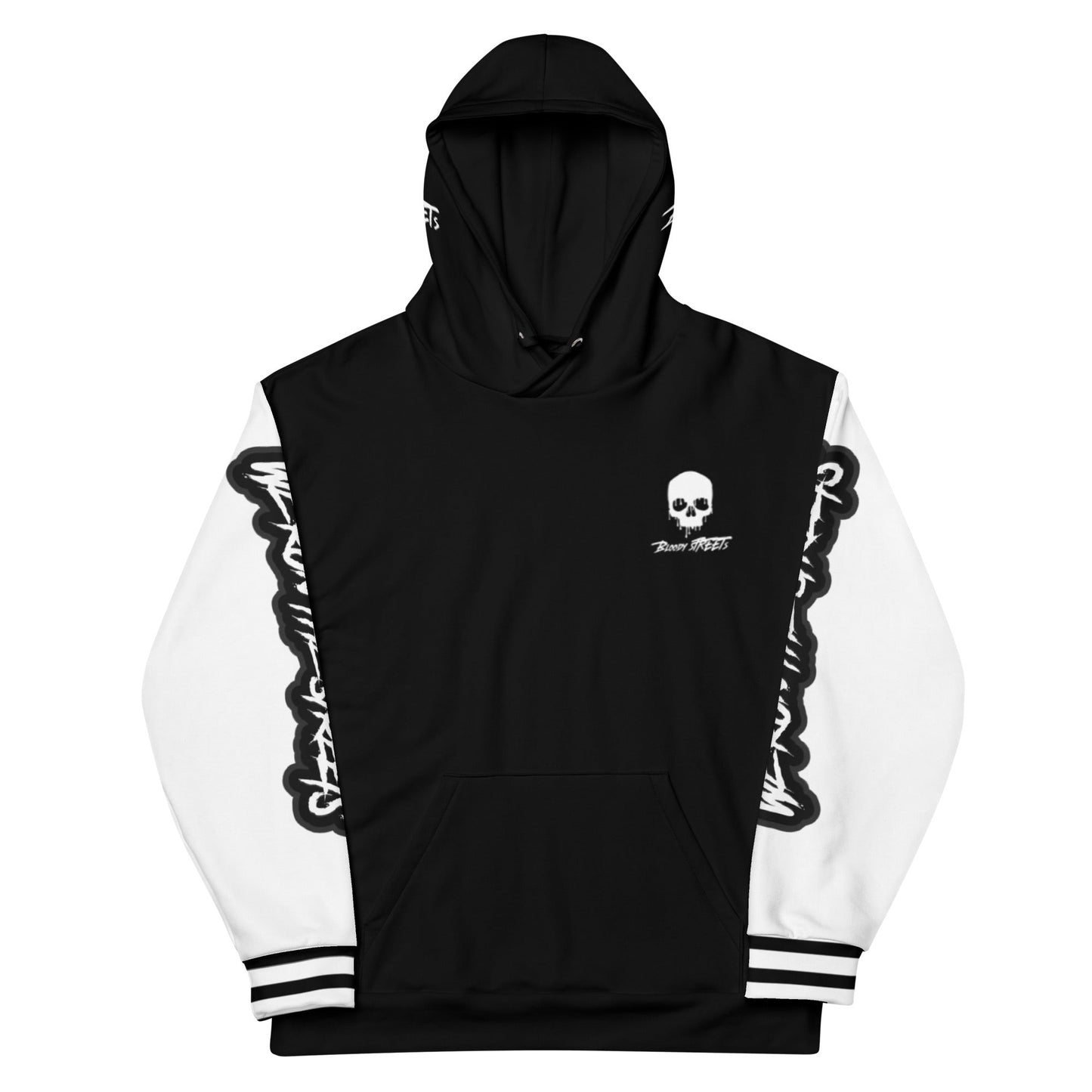 We run the Streets Schwarz - Weiß Hoodie - BLOODY-STREETS.DE Streetwear Herren und Damen Hoodies, T-Shirts, Pullis