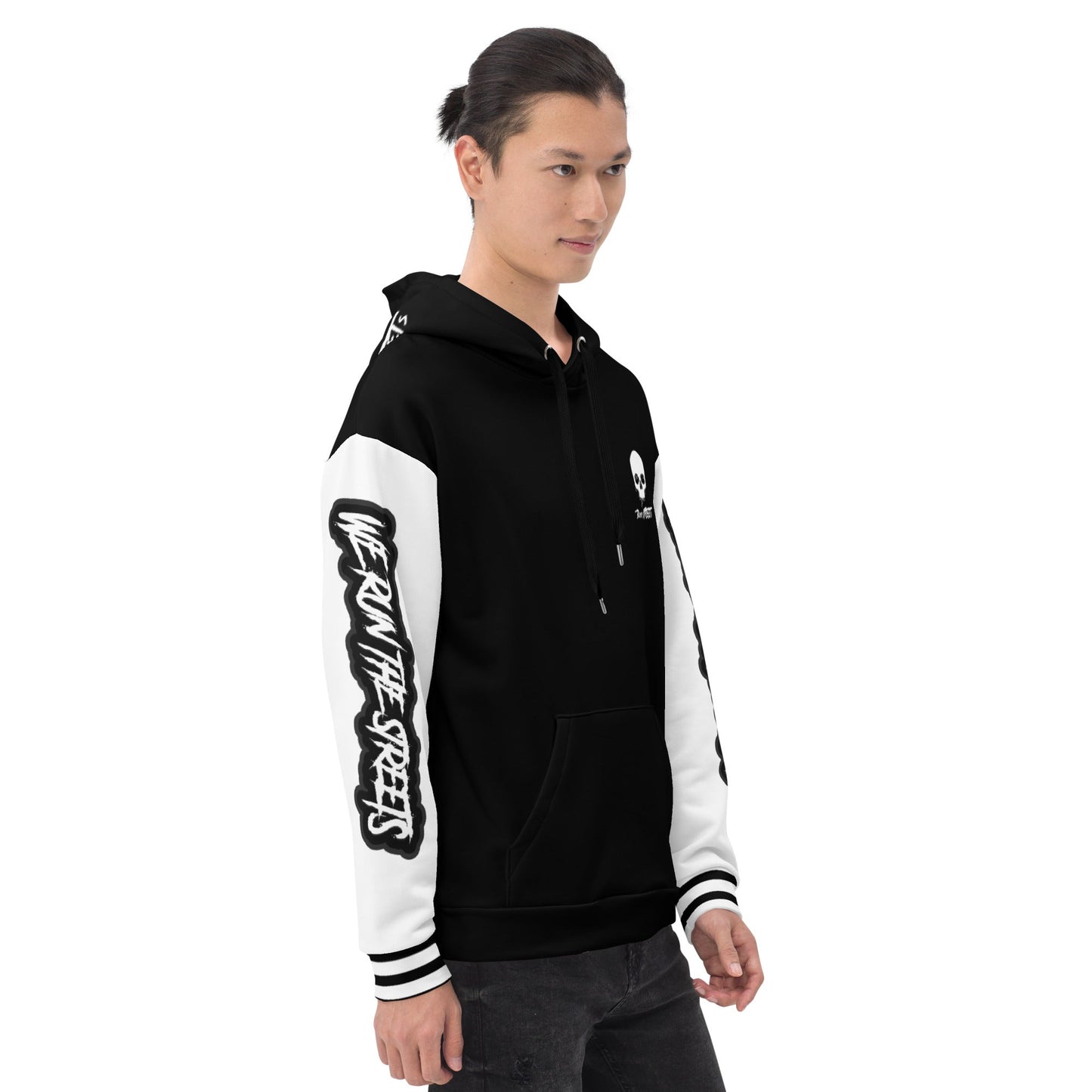 We run the Streets Schwarz - Weiß Hoodie - BLOODY-STREETS.DE Streetwear Herren und Damen Hoodies, T-Shirts, Pullis