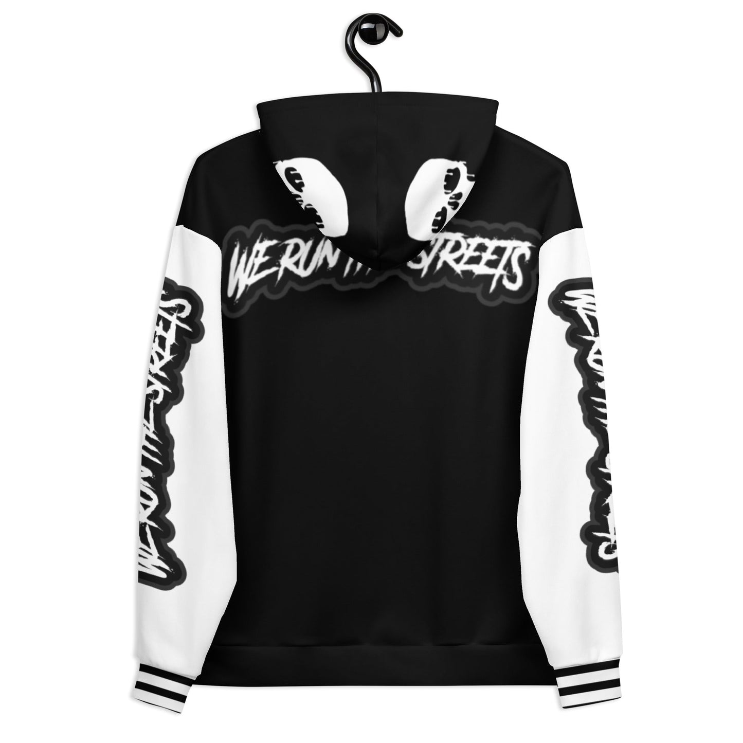 We run the Streets Schwarz - Weiß Hoodie - BLOODY-STREETS.DE Streetwear Herren und Damen Hoodies, T-Shirts, Pullis