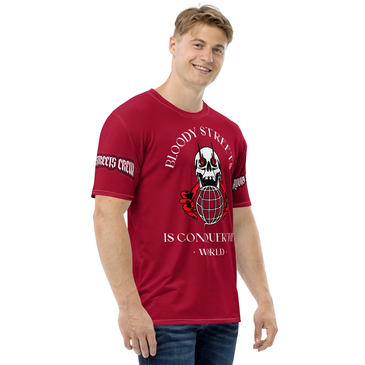 Conquer The World - Streetwear T-Shirt Herren RED V2 - BLOODY-STREETS.DE Streetwear Herren und Damen Hoodies, T-Shirts, Pullis