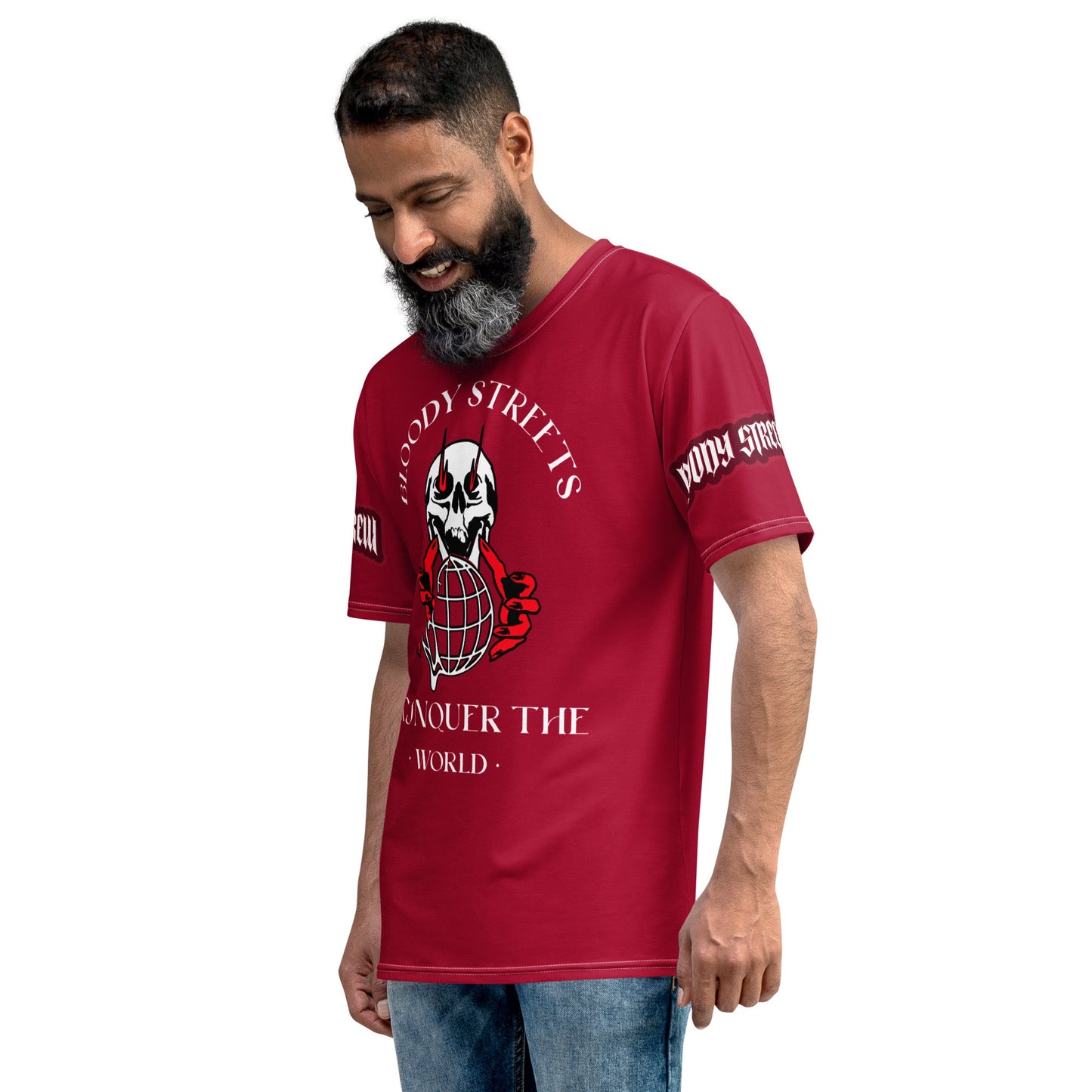 Conquer The World - Streetwear T-Shirt Herren RED V2 - BLOODY-STREETS.DE Streetwear Herren und Damen Hoodies, T-Shirts, Pullis