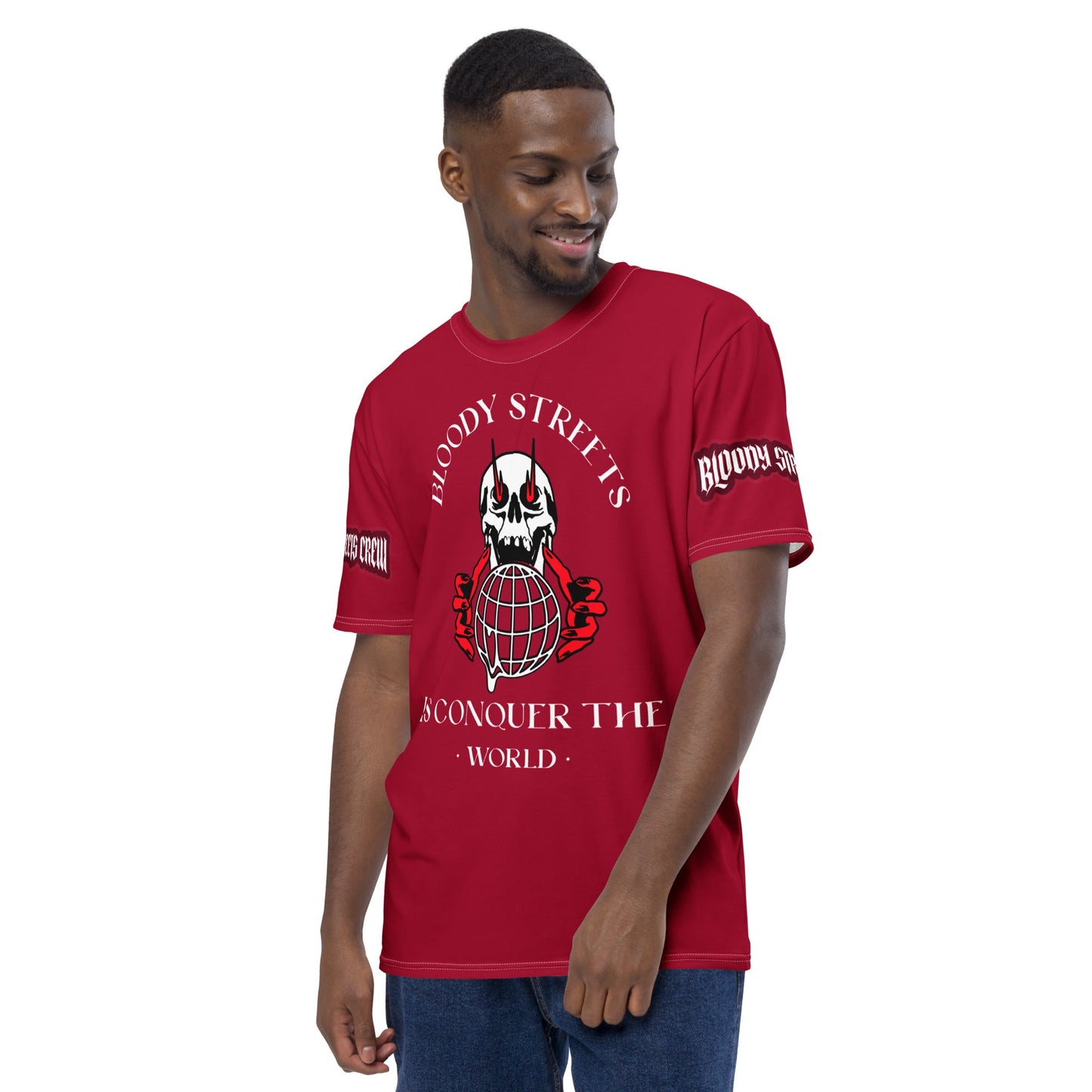 Conquer The World - Streetwear T-Shirt Herren RED V2 - BLOODY-STREETS.DE Streetwear Herren und Damen Hoodies, T-Shirts, Pullis