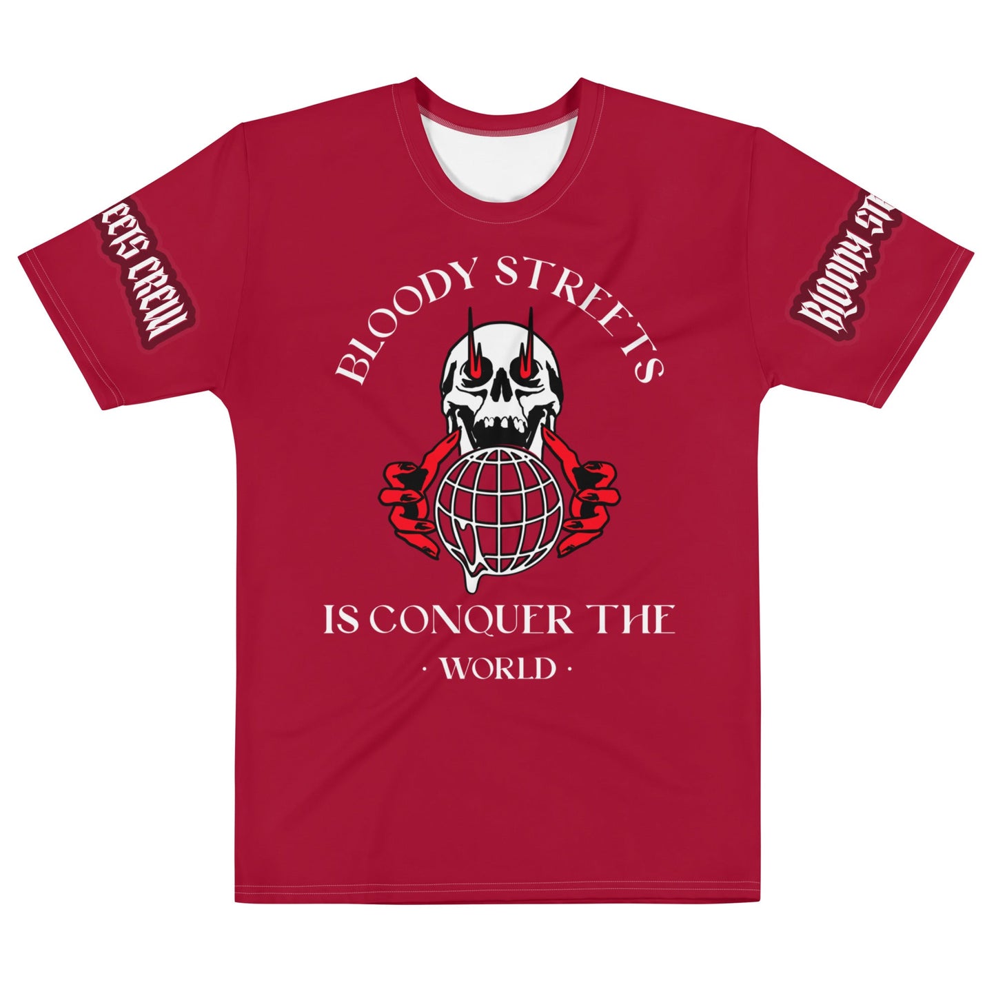 Conquer The World - Streetwear T-Shirt Herren RED V2 - BLOODY-STREETS.DE Streetwear Herren und Damen Hoodies, T-Shirts, Pullis
