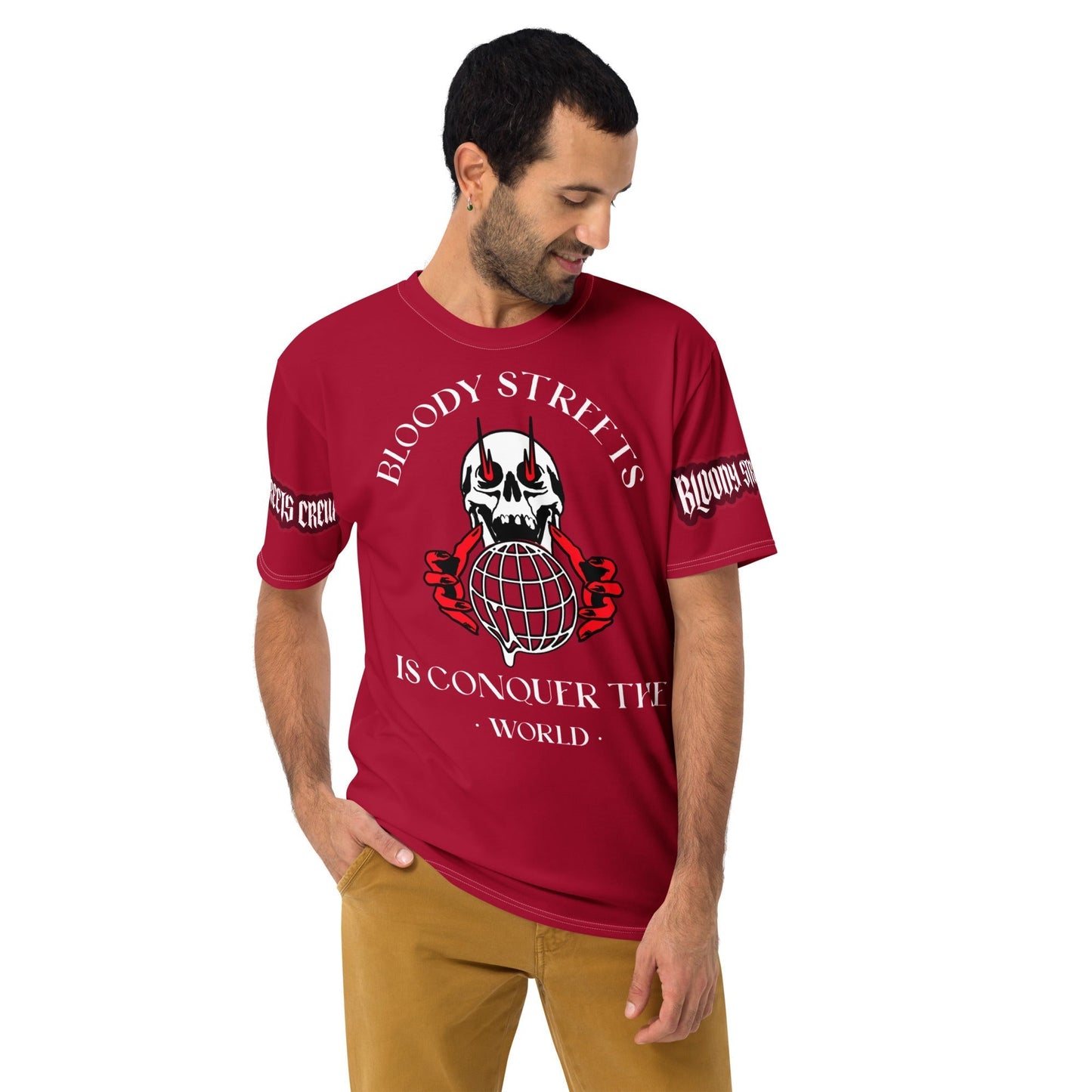Conquer The World - Streetwear T-Shirt Herren RED V2 - BLOODY-STREETS.DE Streetwear Herren und Damen Hoodies, T-Shirts, Pullis