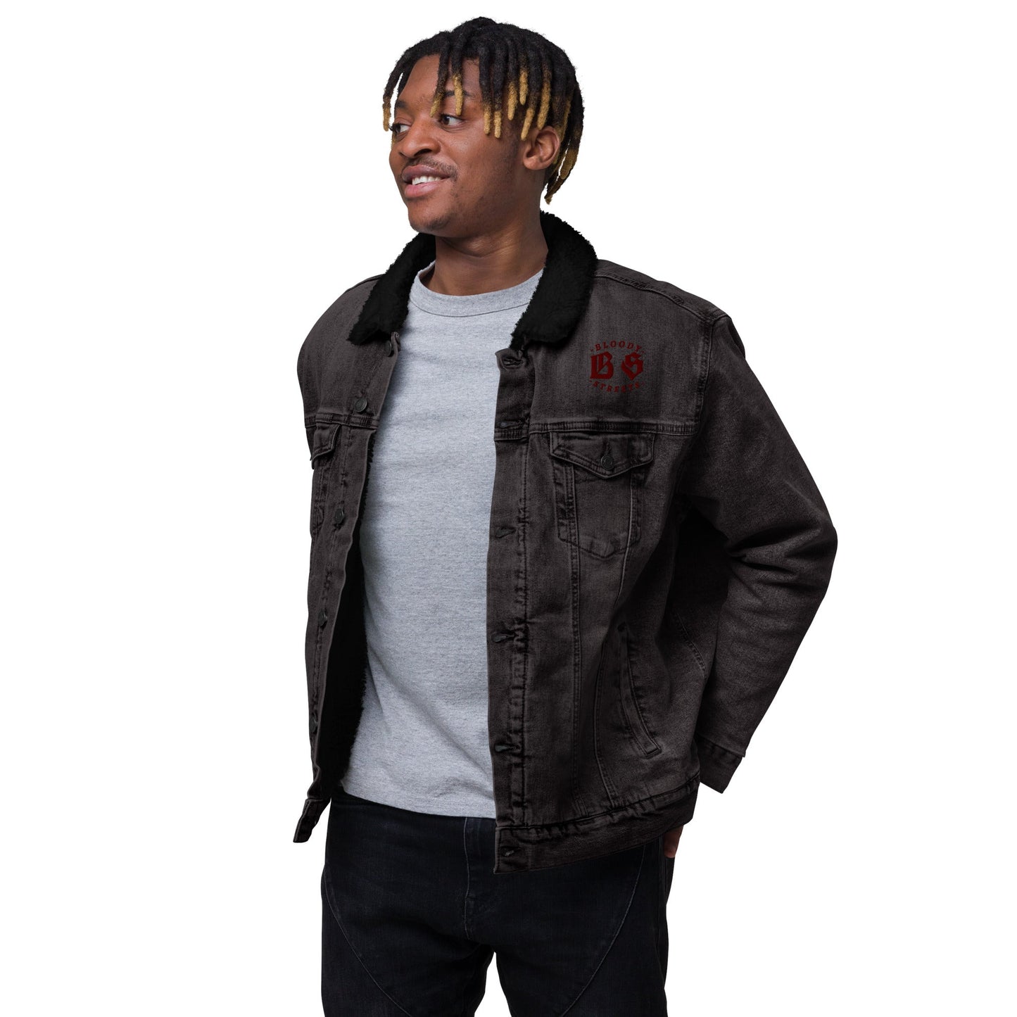 BLOODY STREETS CREW - Sherpa Jeansjacke - BLOODY-STREETS.DE Streetwear Herren und Damen Hoodies, T-Shirts, Pullis